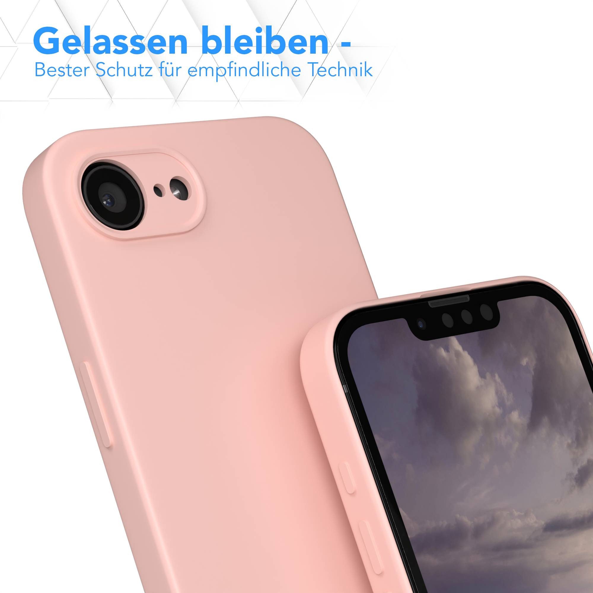 EAZY CASE Handyhülle für Apple iPhone 16e Hülle Silikon 6,1 Zoll, Hülle mit Kameraschutz Bumper Case Silikonschutzhülle Rosa / Altrosa – Bild 4 von 5