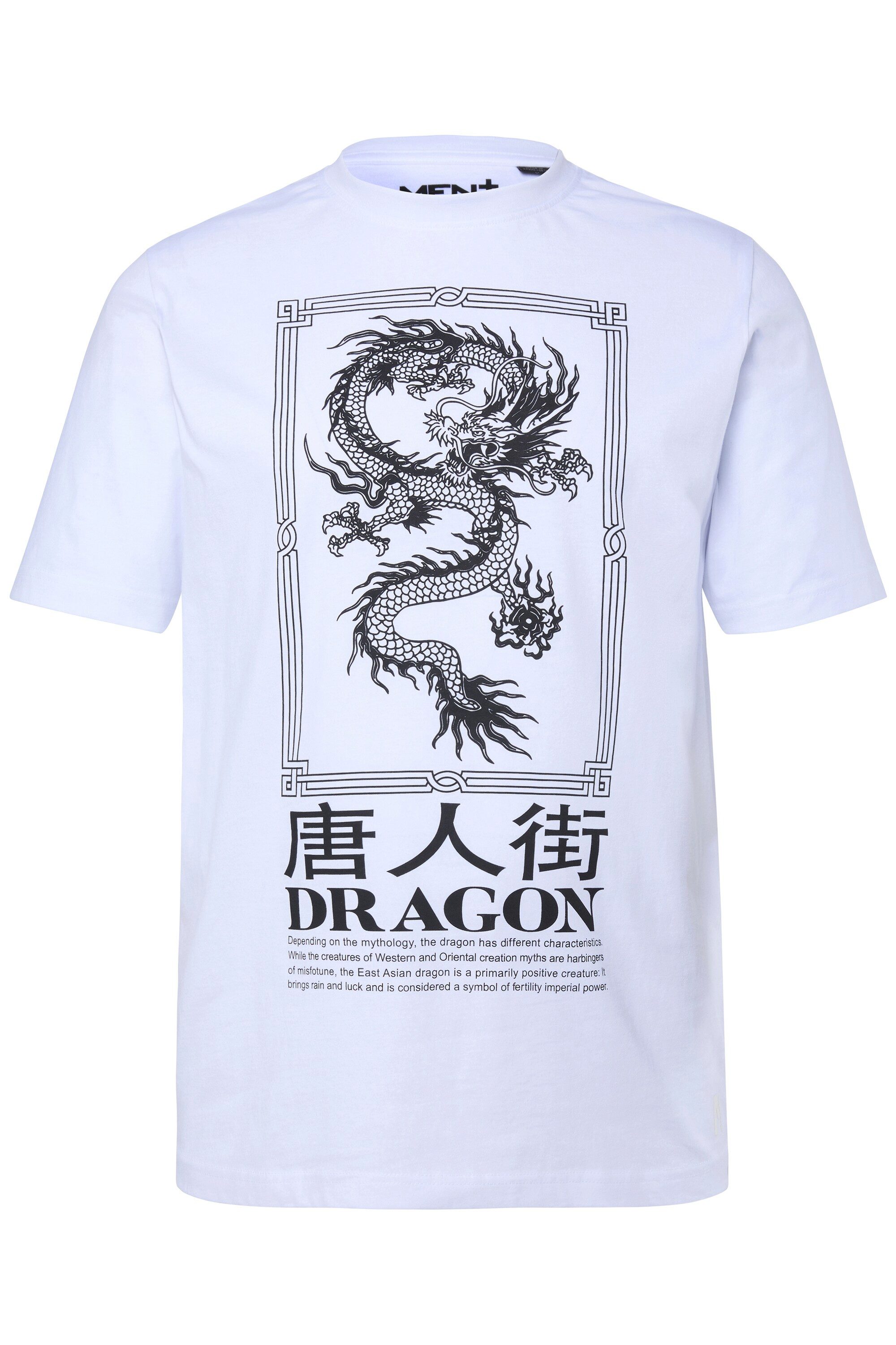 Men Plus T-Shirt T-Shirt Brustprint Halbarm Rundhals