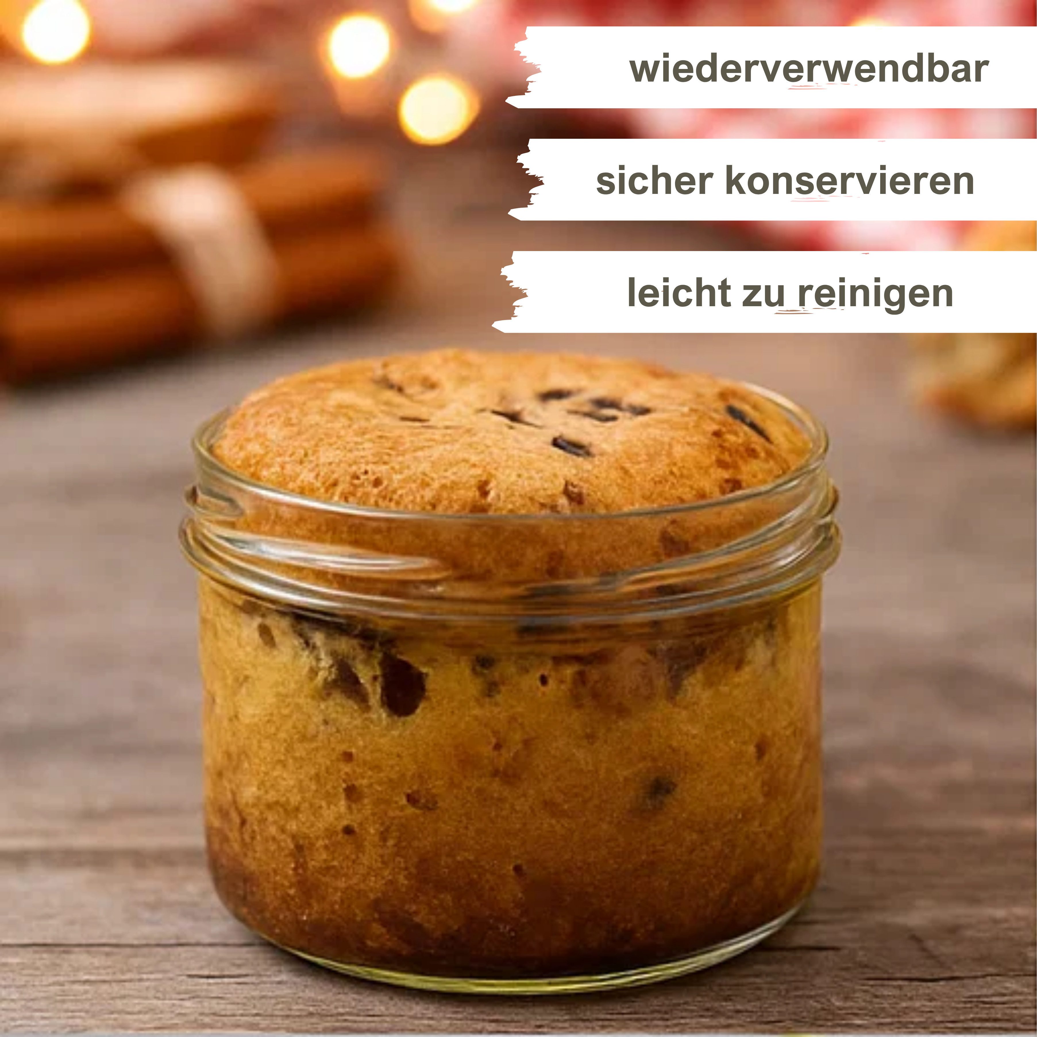 mikken Marmeladenglas Einmachglas 210ml mit Schraubdeckel Einkochglas Schraubglas, (Set, 6-tlg), für Kuchen im Glas, für Dessert, zum Aufbewahren, Pasteurisierbar