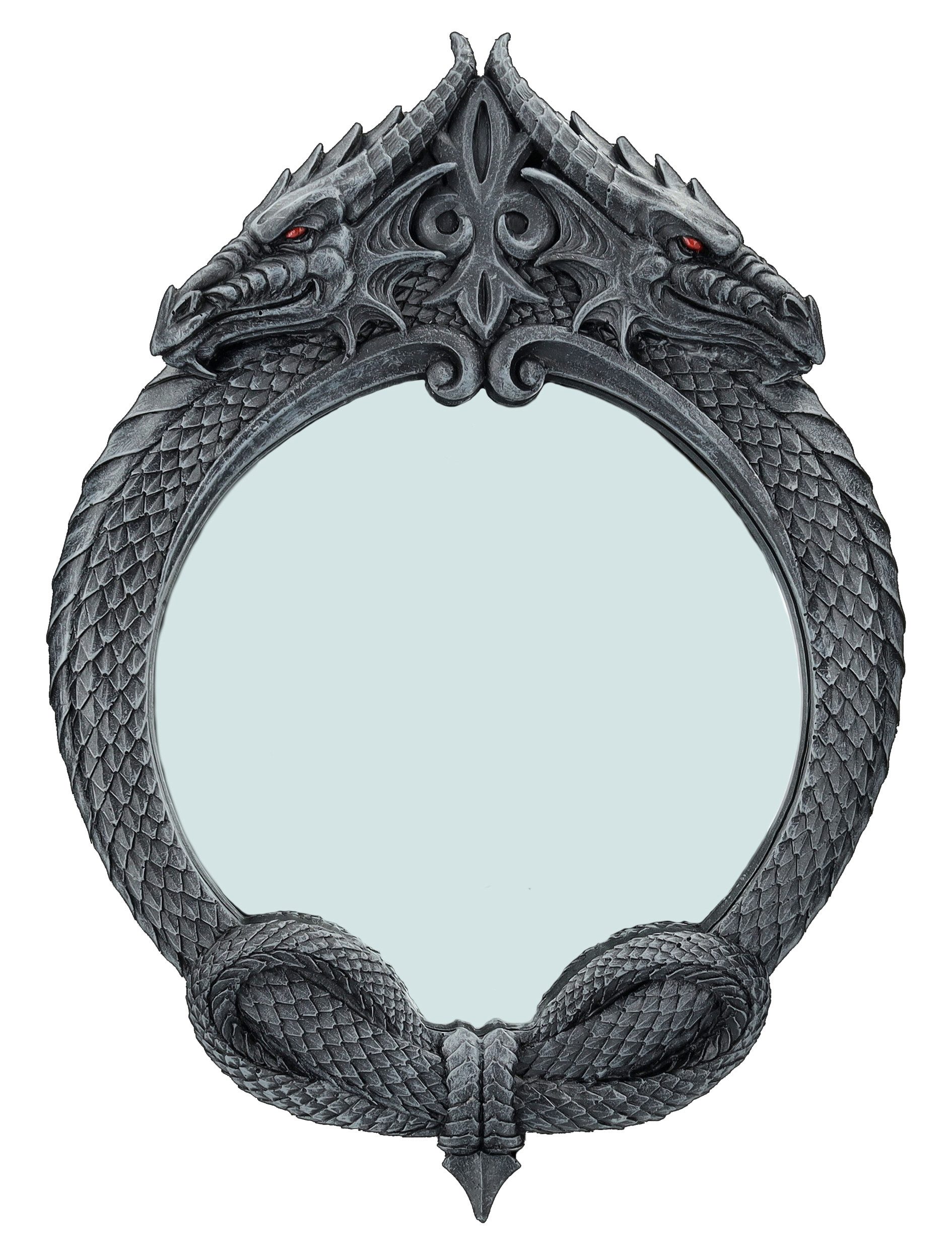 Figuren Shop GmbH Wandspiegel Wandspiegel Gothic Drachen - The Reflector - Fantasy Spiegel Deko