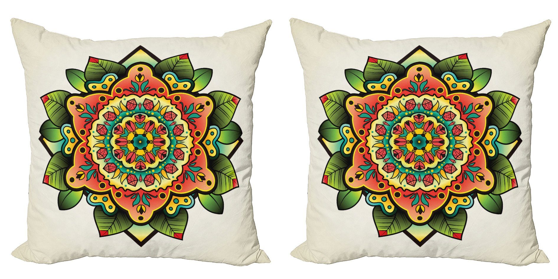 Kissenbezüge Modern Accent Doppelseitiger Digitaldruck, Abakuhaus (2 Stück), orientalisch Blumenmedaillon Verziert