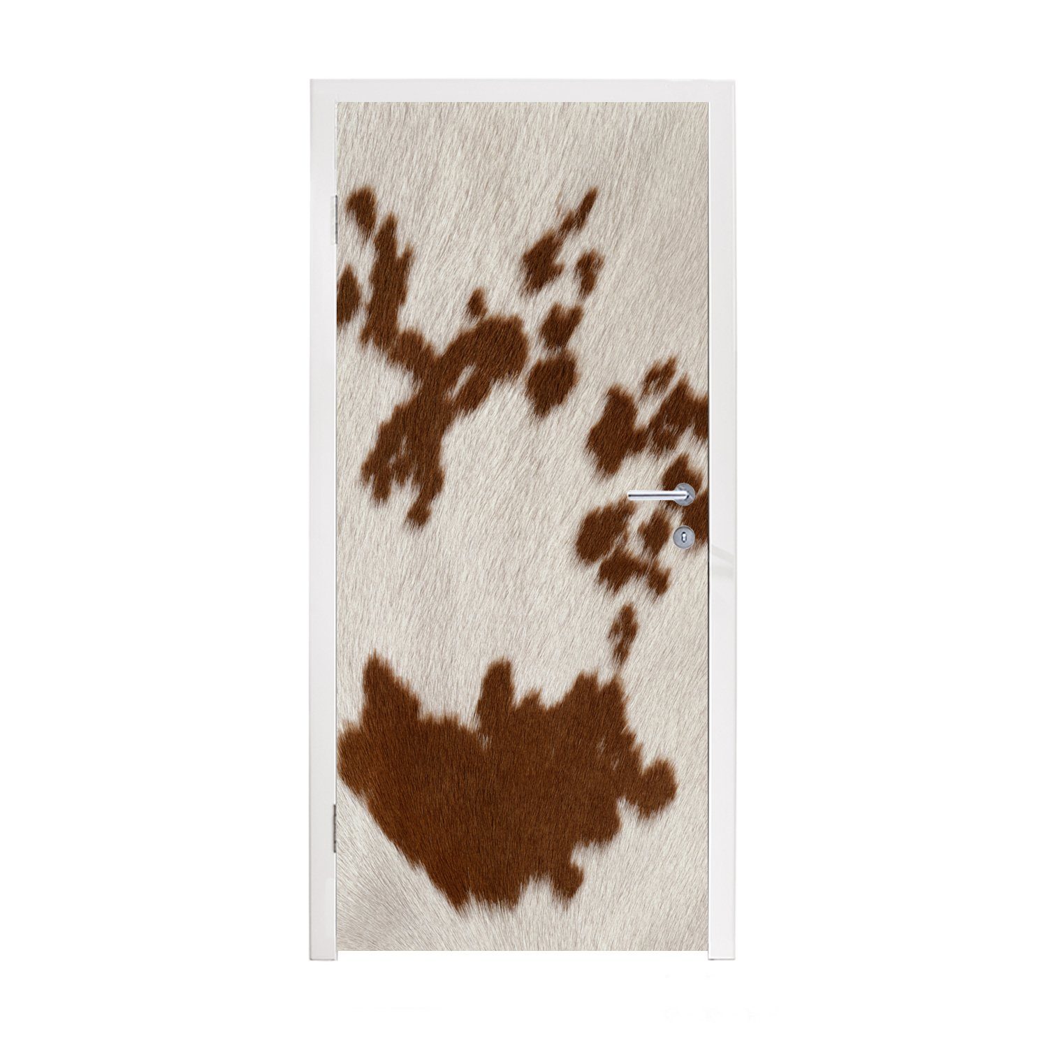 MuchoWow Türtapete Rindsleder mit rot-orangen Tupfen, Matt, bedruckt, (1 St), Fototapete für Tür, Türaufkleber, 75x205 cm
