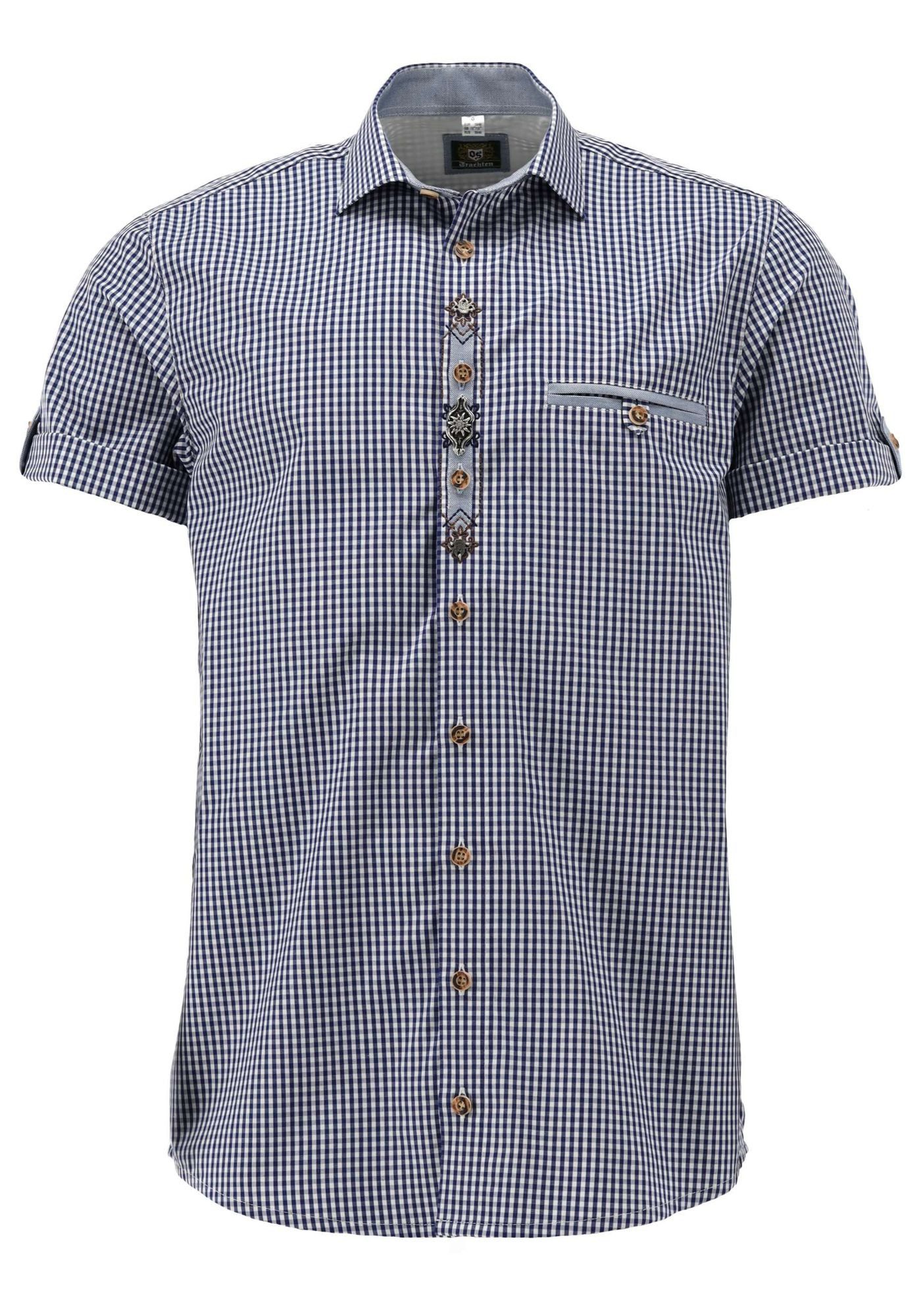 OS Trachten Kurzarmhemd Scuwe Regular Fit, Haifischkragen, Krempellasche mi günstig online kaufen