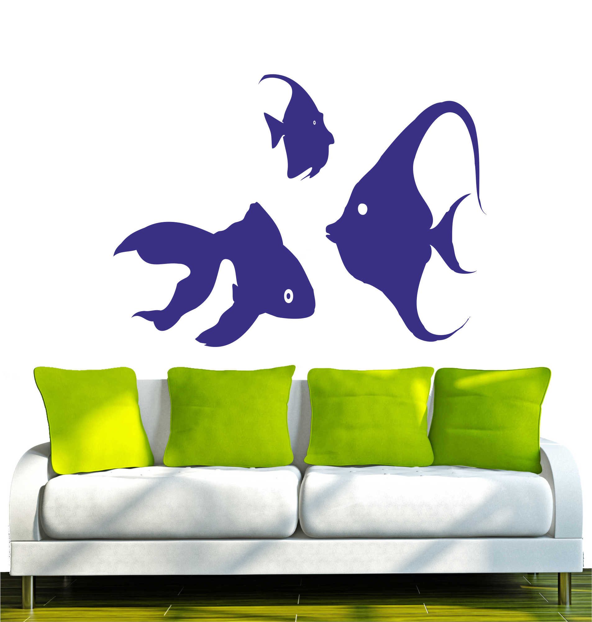 INDIGOS UG Wandtattoo Wandtattoo - Wandaufkleber - w010 Fische Meer Wasser Aquarium