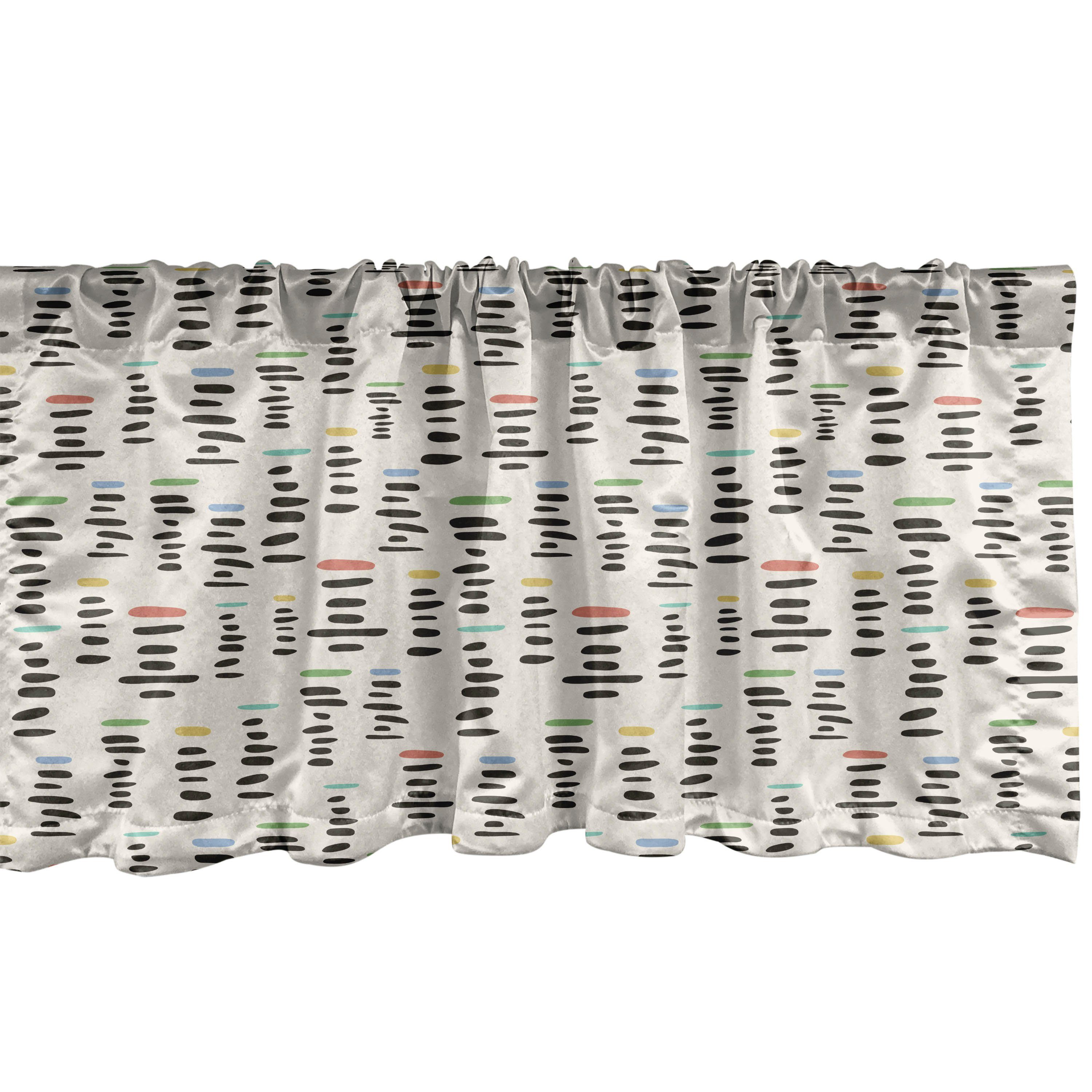 Scheibengardine Vorhang Volant für Küche Schlafzimmer Dekor mit Stangentasche, Abakuhaus, Microfaser, Gedämpfte Farben Pinselstriche von Hand