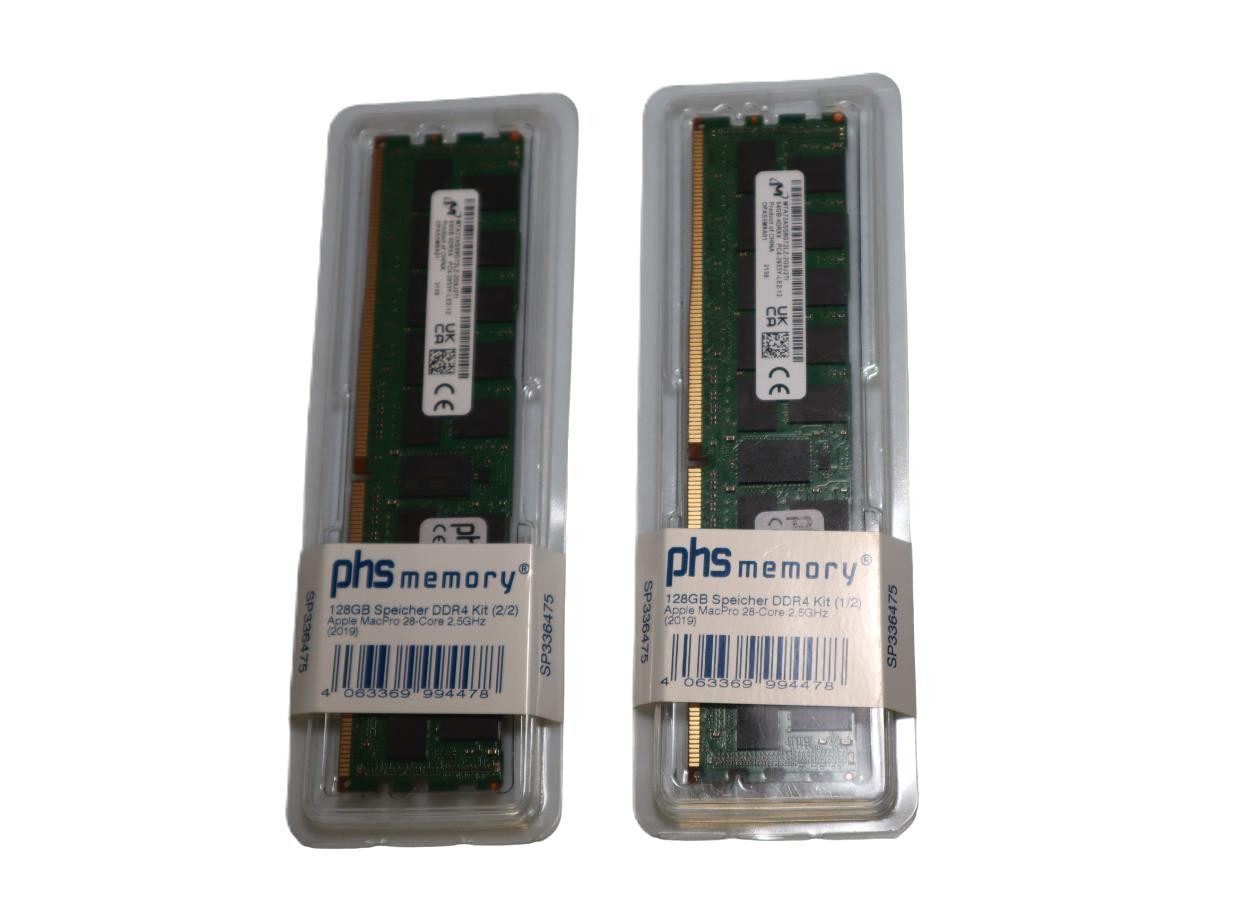 PHS-memory 128GB (2x64GB) DDR4 RAM-Speicher-Adapter-Kit Apple MacPro PC-Arbeitsspeicher
