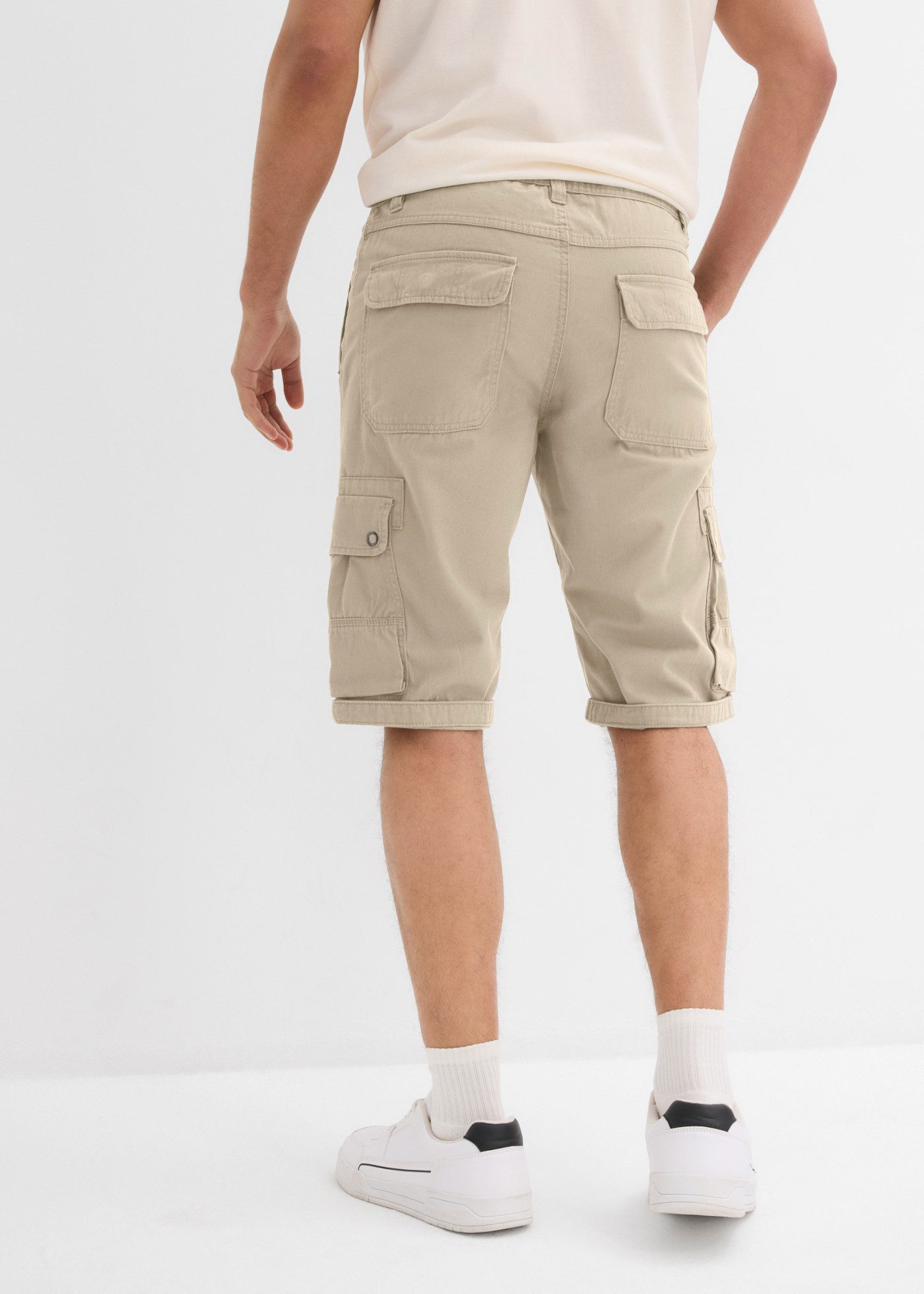 bonprix Cargobermudas Cargo-Bermuda, aus Baumwolle, mit verstellbarer Länge, Regular Fit