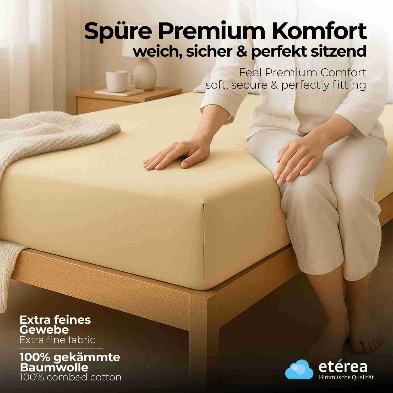 etérea Himmlische Qualität Spannbettlaken etérea Extra Jersey Spannbettlaken 90x200 -, Jersey, Gummizug: rundum, (1 Stück) – Bild 2 von 5