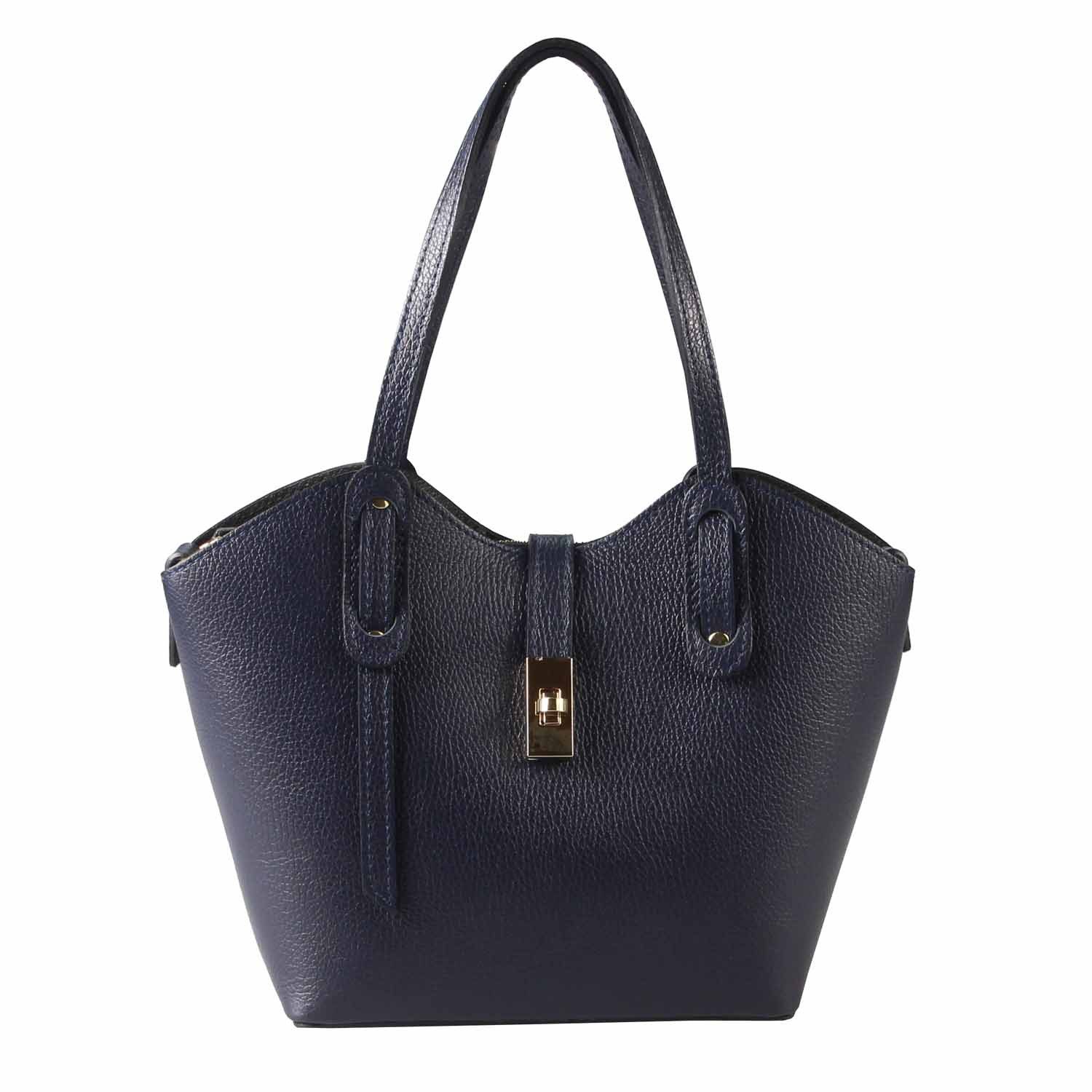 ITALYSHOP24 Schultertasche Made in Italy Damen echt Leder Tasche Shopper Business Lederhandtasche, Italienische Umhängetasche Damentasche Cross Over Tote Bag Freizeit