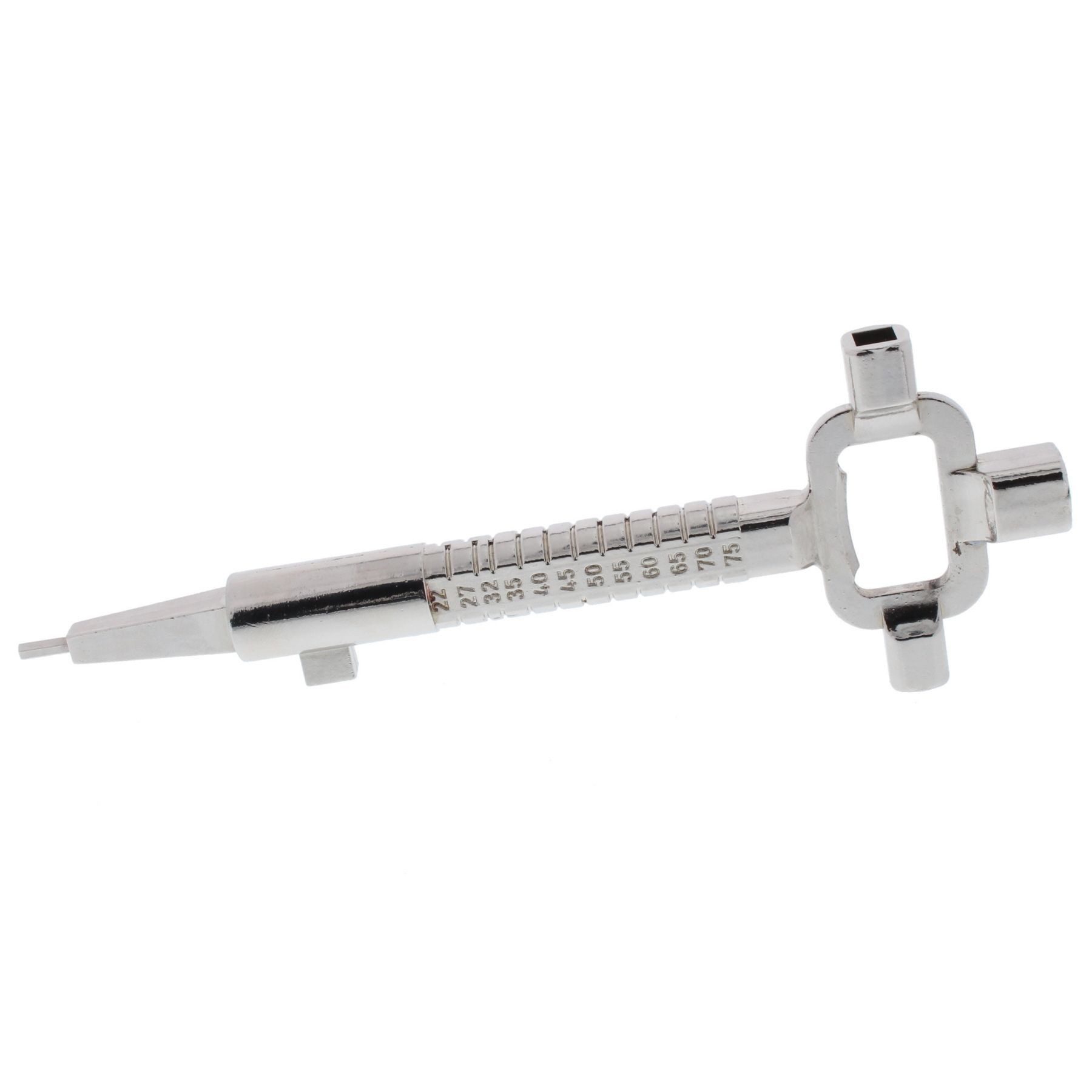 ToniTec Строительный ключ Строительный ключ mit Messskala für Zylinderlängen, lange Ausführung, (ein Türöffnungswerkzeug und einen Vierkant-Dornschlüssel, 1 St), mit Flaschenöffner