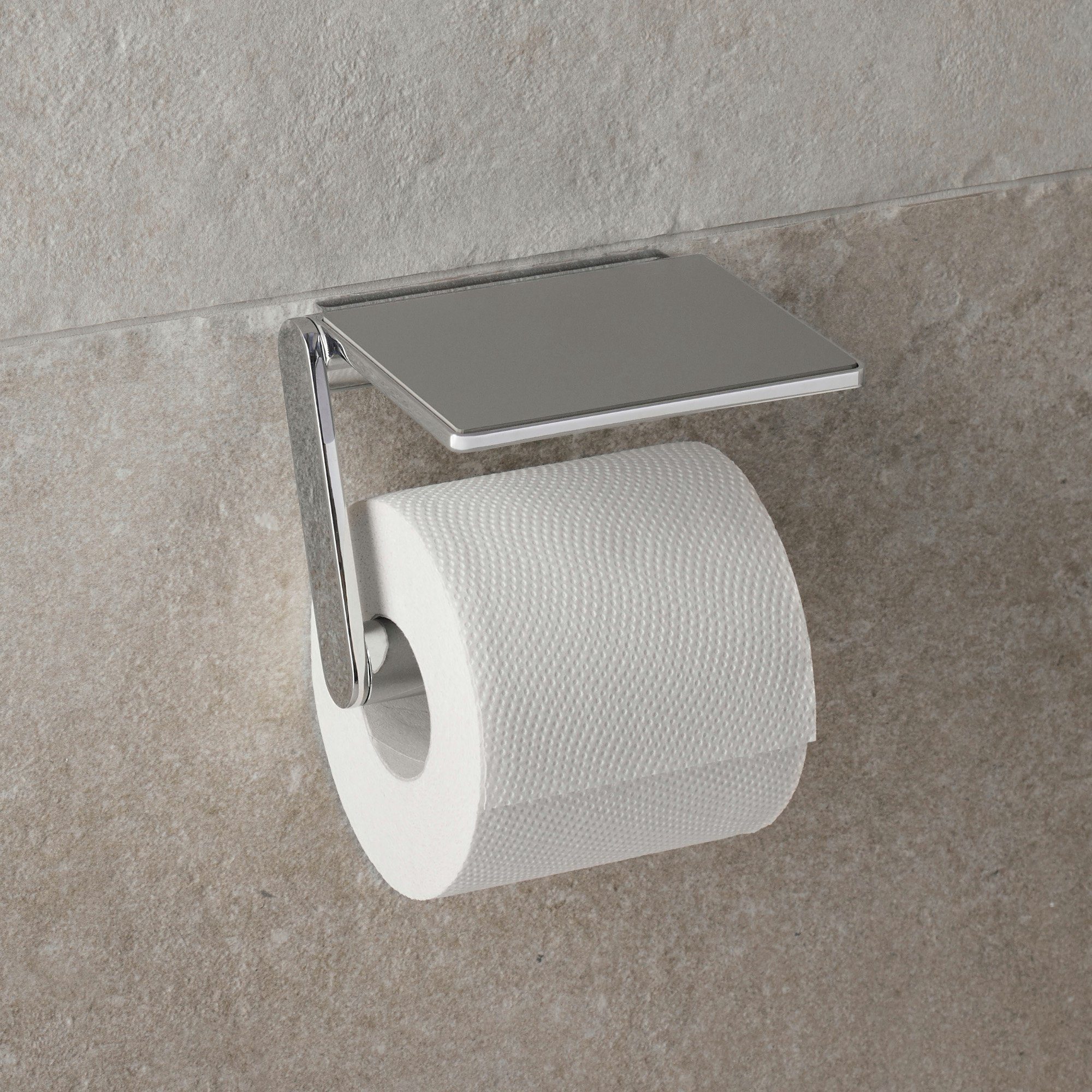 Keuco Reva WC Accessoires Set 3 in 1, schwarz matt, WC-Bürste,  Toilettenpapierhalter mit Ablage, Reserverollenhalter