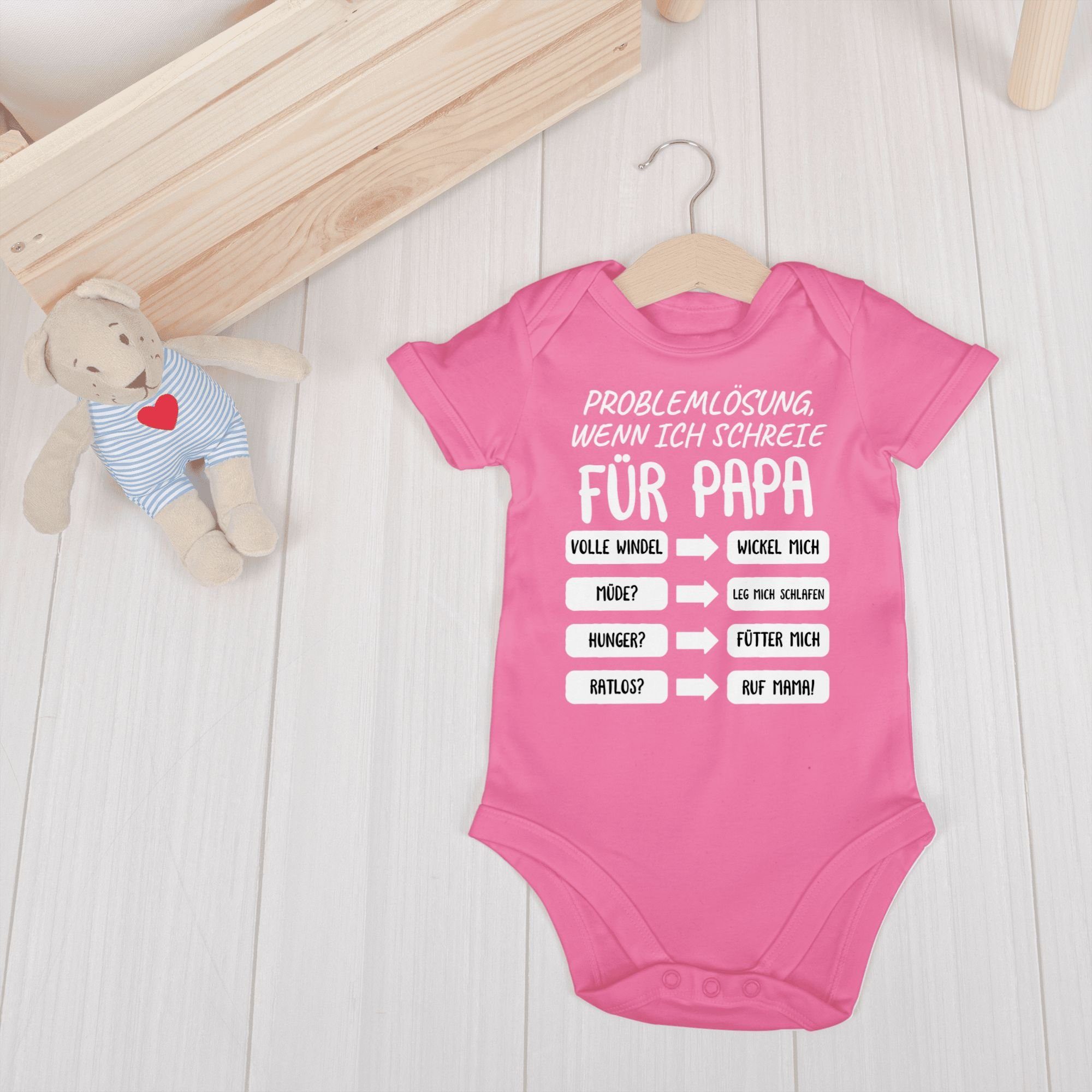 Shirtracer Shirtbody Problemlösung wenn ich schreie für Papa weiß Geschenk Vatertag Baby