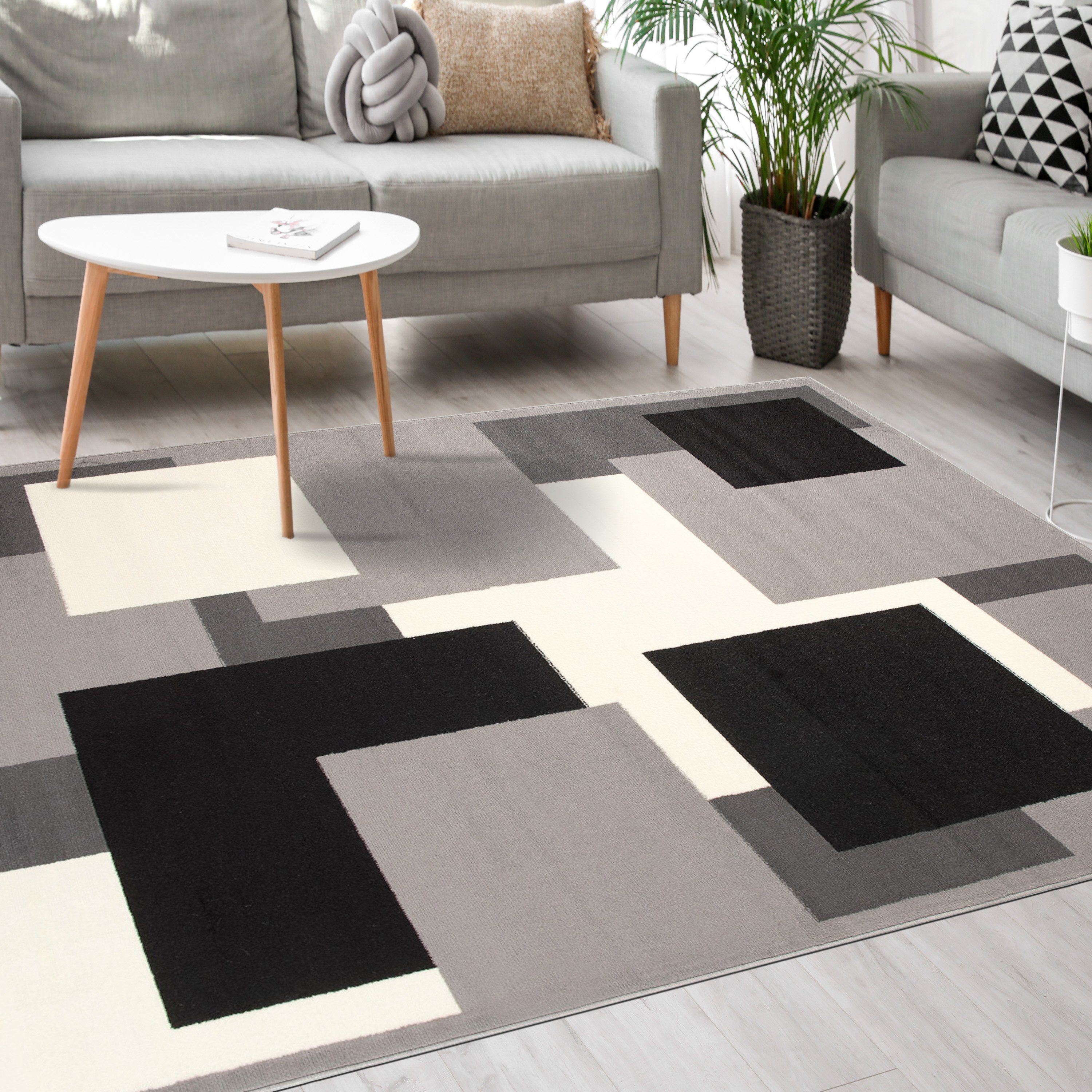 Mazovia Designteppich Modern Teppich Kurzflor Wohnzimmerteppich Robust und günstig online kaufen