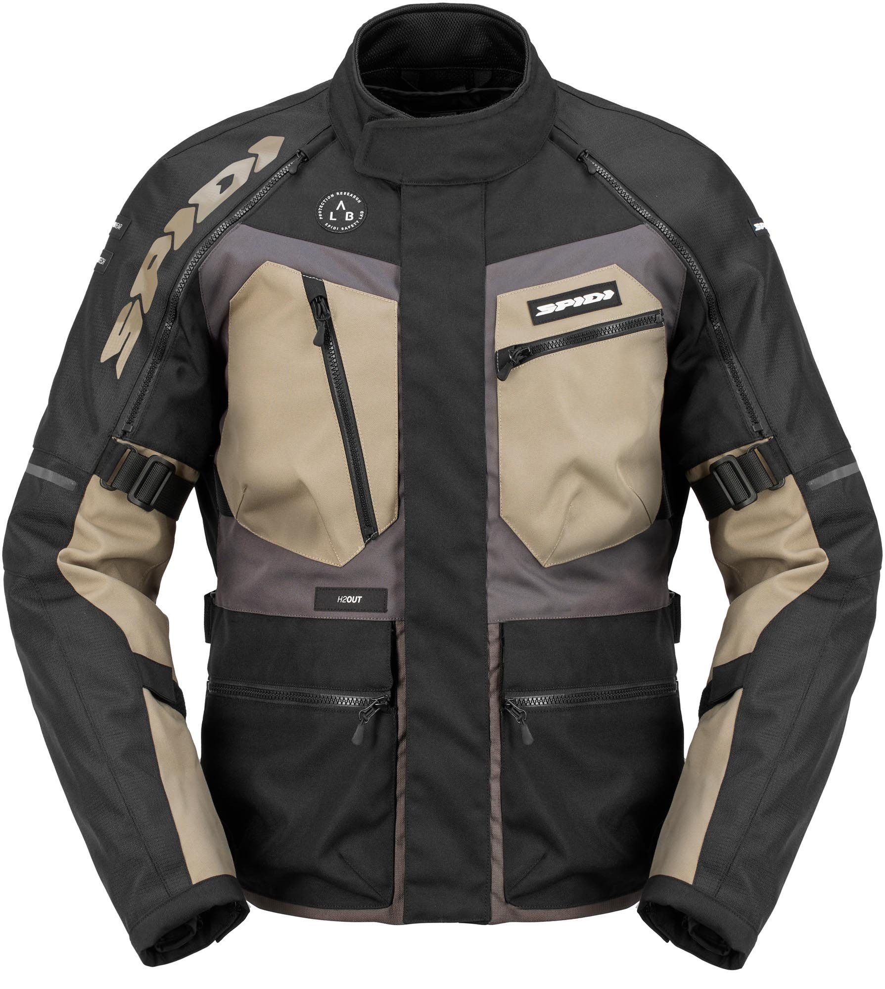SpiDi Motorradjacke Ridemaster wasserdichte Motorrad Textiljacke 2-Lagen-Laminat,Verbindungsreißverschluss,Ellenbogenprotektoren e