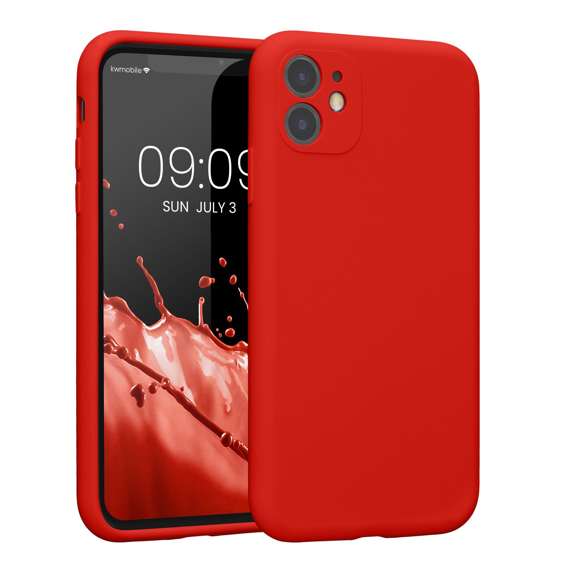 kwmobile Handyhülle Hülle für Apple iPhone 11, Hülle Silikon gummiert - Handyhülle - Handy Case in Rot
