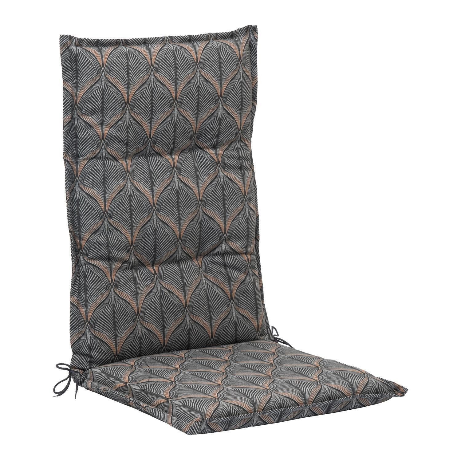 GO-DE Polsterauflage SANDY, B 50 x L 120 cm, Grau, Baumwolle, Polyester, (1 St), für Hochlehner-Stühle