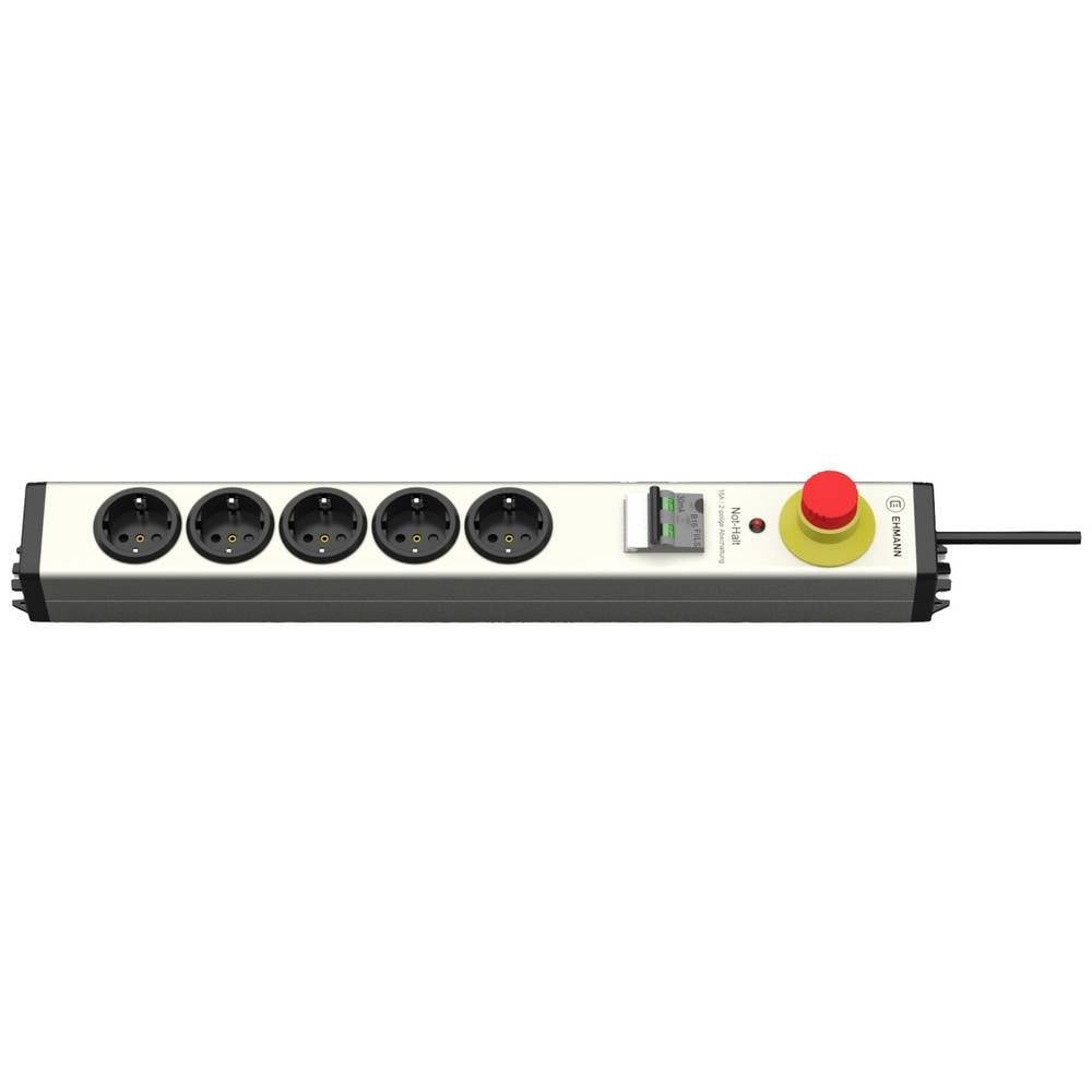 Ehmann Steckdosenleiste 5fach FI/LS Not Halt 5m 0873x00052035 Steckdosenleiste, mit FI Schutz, mit Not-Ausschalter