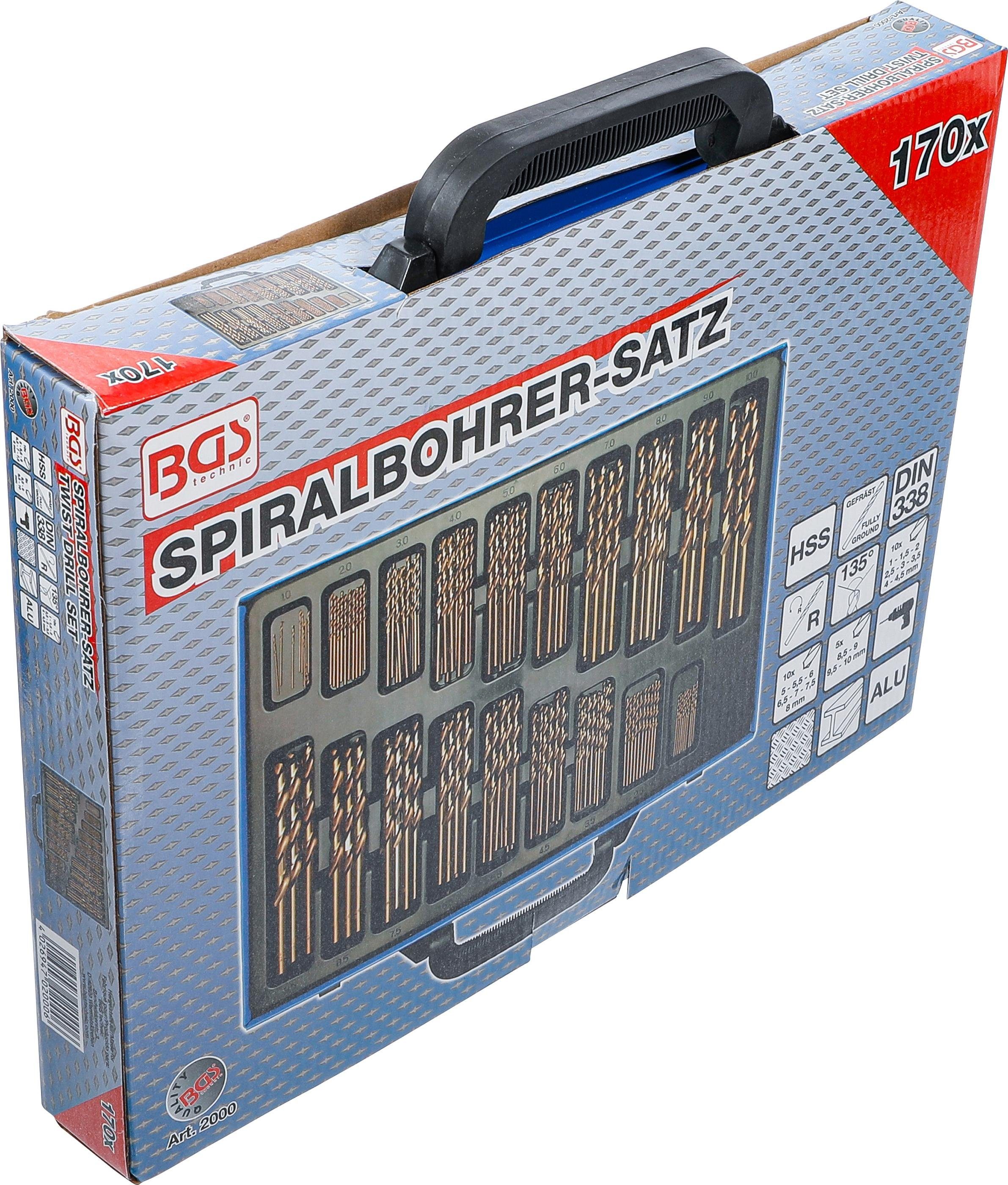 BGS technic Spiralbohrer Spiralbohrer-Satz, HSS, Cobalt-Legierung, 170-tlg. 10 - 1 5% mm