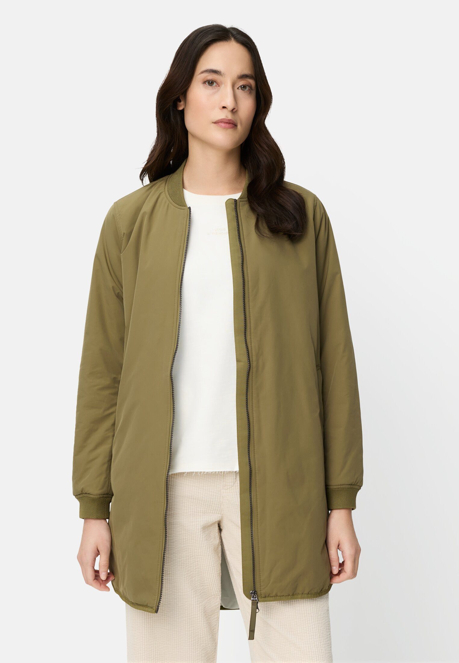 camel active Langmantel mit 2-Wege-Reißverschluss Langarm Bomberkragen