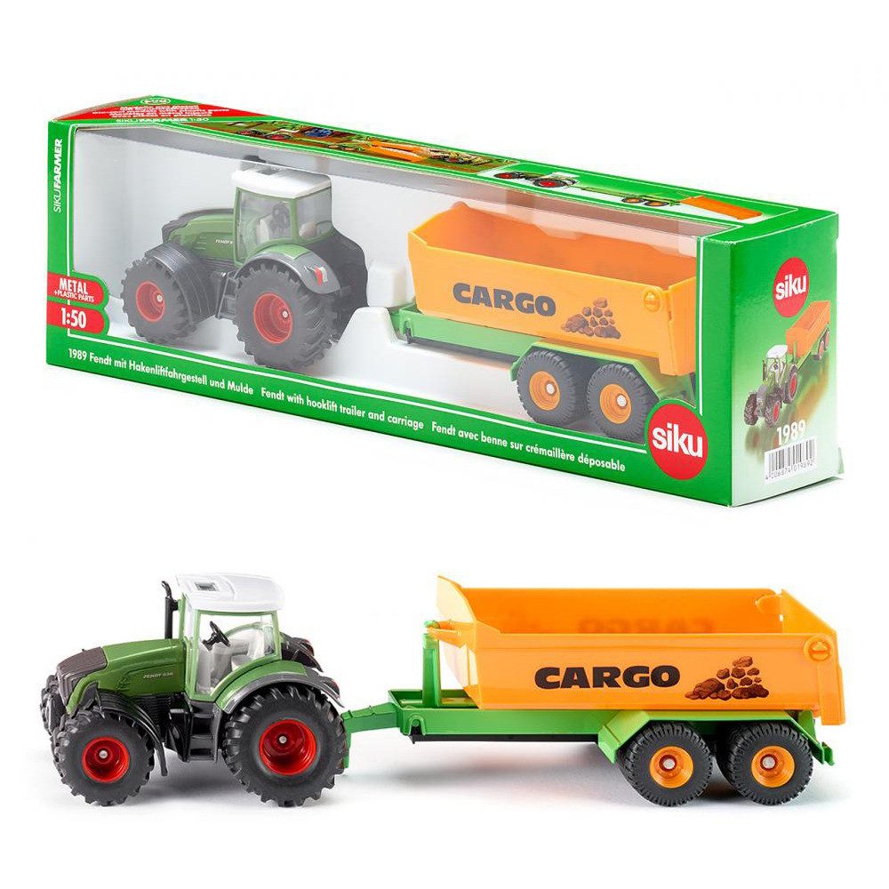 SIEPER Modelltraktor siku Fendt mit Hakenliftfahrgestell und Mulde 1:50