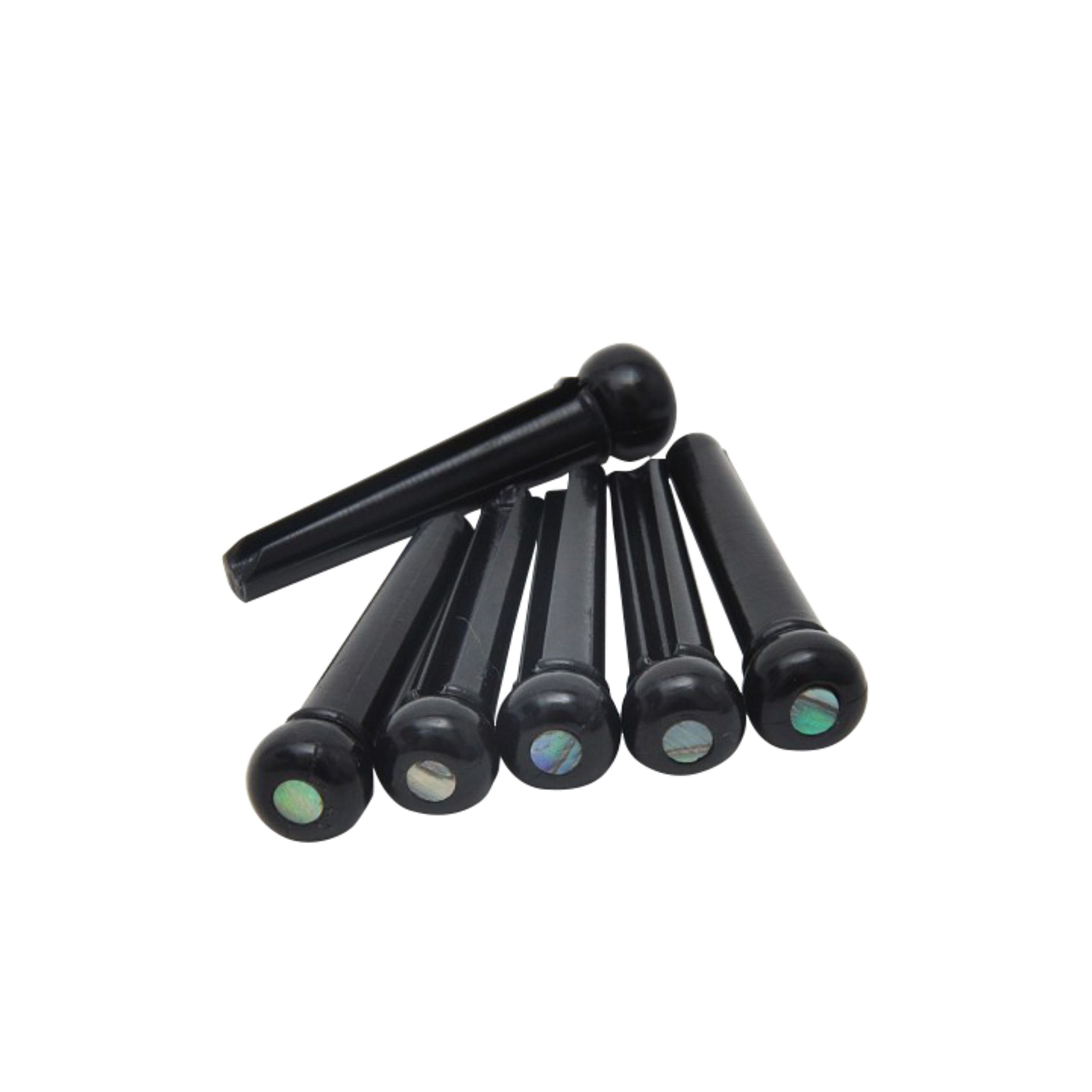 Göldo E-Gitarre, ersatzteile für Gitarren, Diverse Ersatzteile, Bridge Pins 6er Set Kunststoff Schwarz, Abalone Dot HW102 - Gitarren