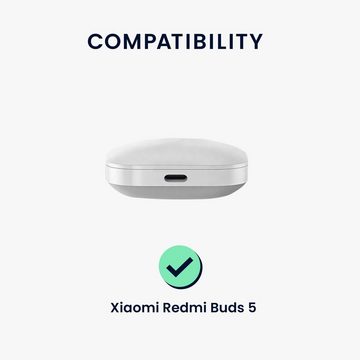 kwmobile Kopfhörer-Schutzhülle Hülle für Xiaomi Redmi Buds 5 Kopfhörer, Silikon Schutzhülle Etui Case Cover Schoner in Weiß