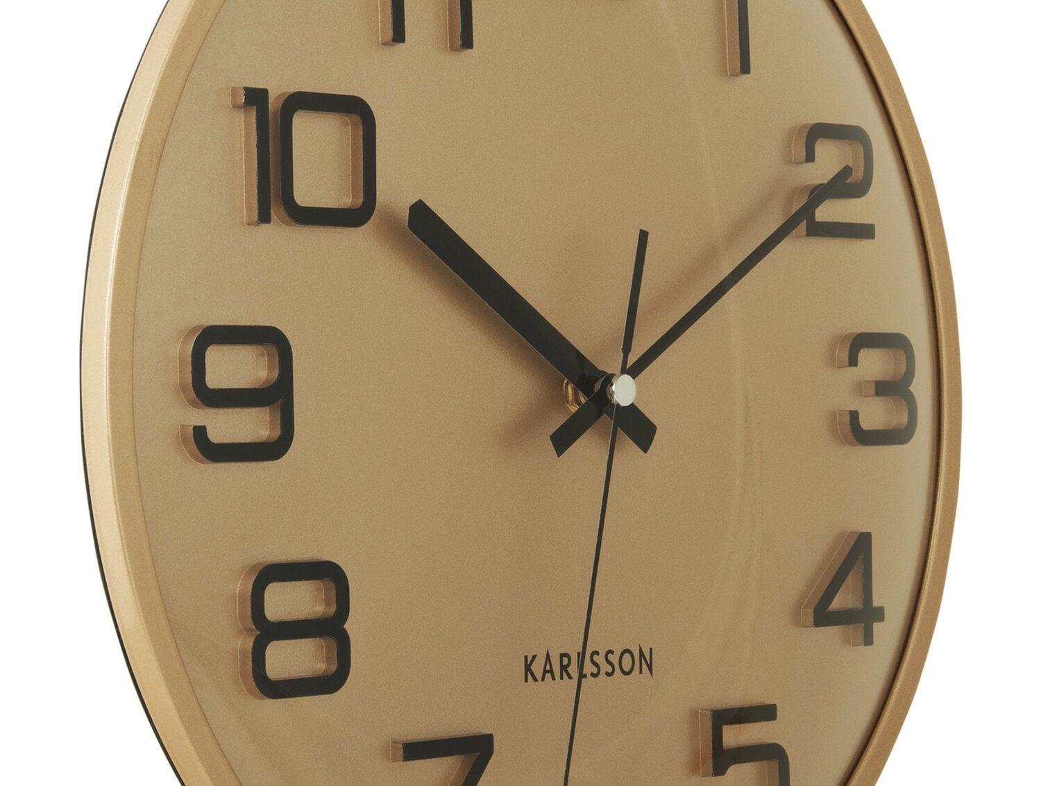 Karlsson Wanduhr Wanduhr in Gold 3D NUMBERS, Ø 30,5 cm