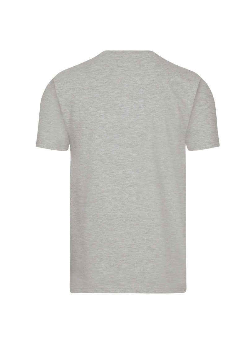 Trigema T-Shirt TRIGEMA V-Shirt grau-melange DELUXE Baumwolle