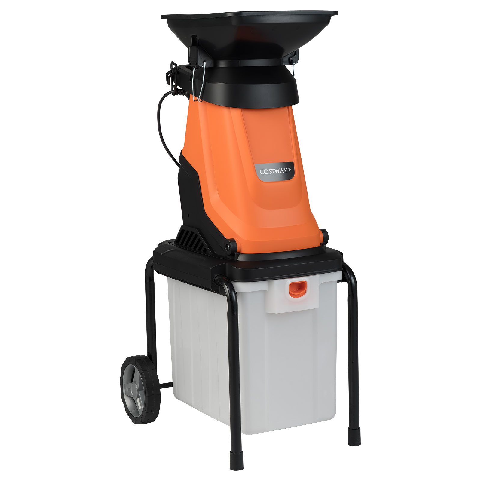 KOMFOTTEU Häcksler, Gartenhäcksler mit 50L Fangbox & doppelseitige Messer & Rädern