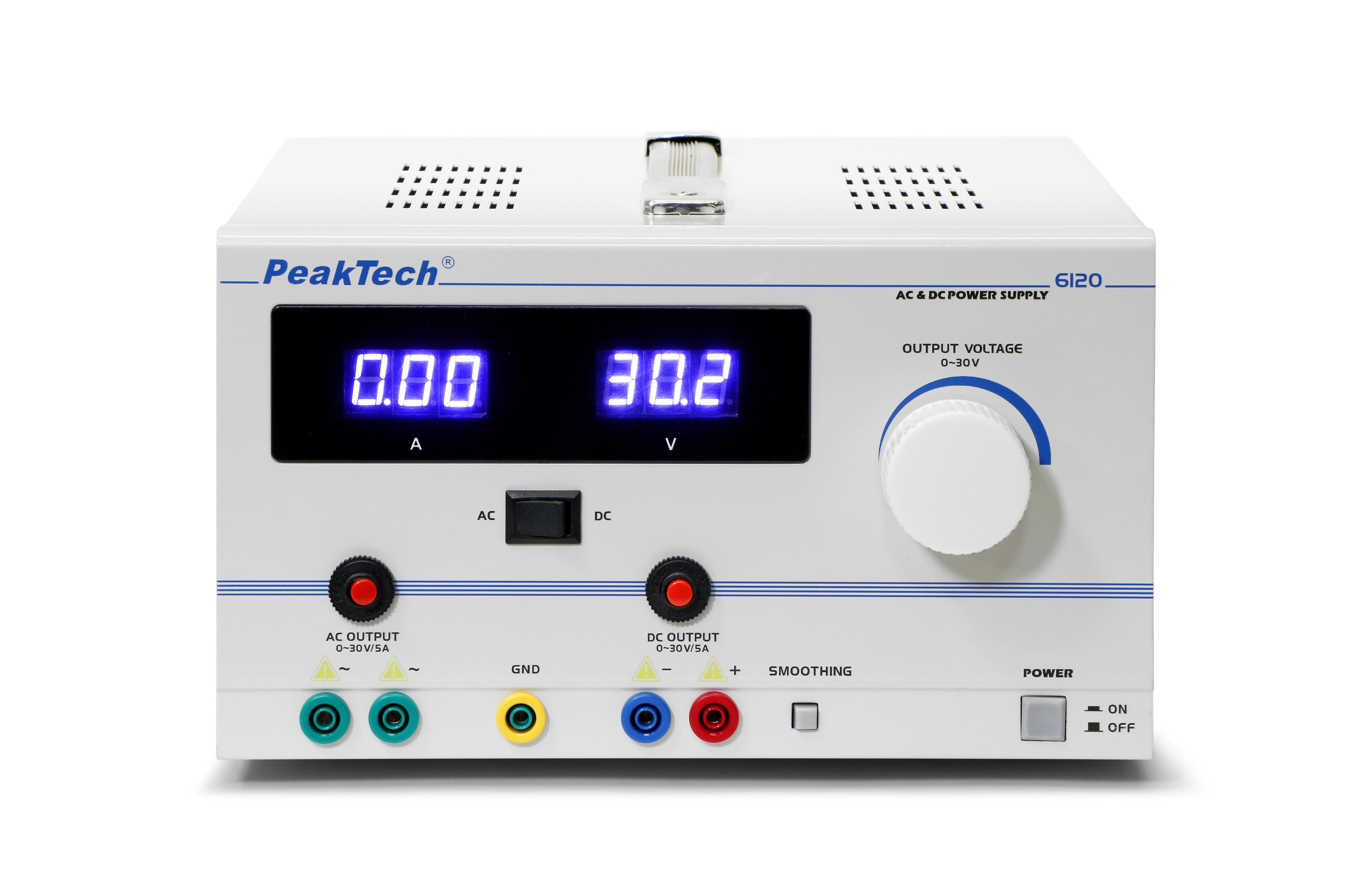 PeakTech 30 V 5 A AC/DC AC DC Stabilisiertes Labornetzteil 0–30 Labor-Netzteil