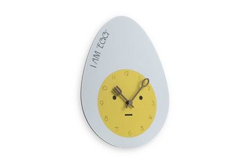 ONZENO Wanduhr THE EGGY. 24x32x0.5 cm (handgefertigte Design-Uhr)