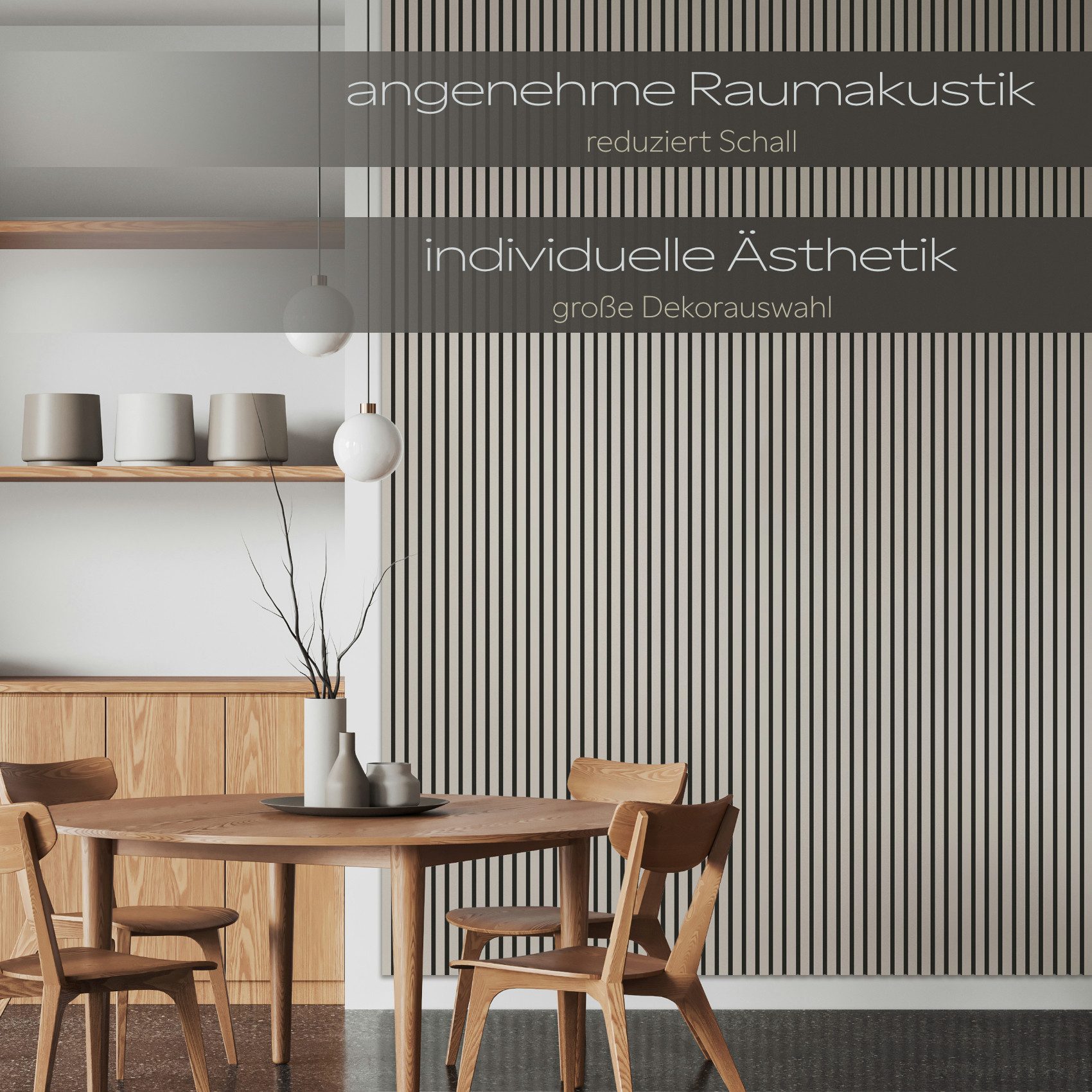 Hexim Wanddekoobjekt (Akustikpaneele 6 Stück 278x60cm Holz Comfort - flexible Lamellenwand MDF Wandpaneele Lamellenverkleidung Wandverkleidung schalldämmend 10. – Bild 3 von 5