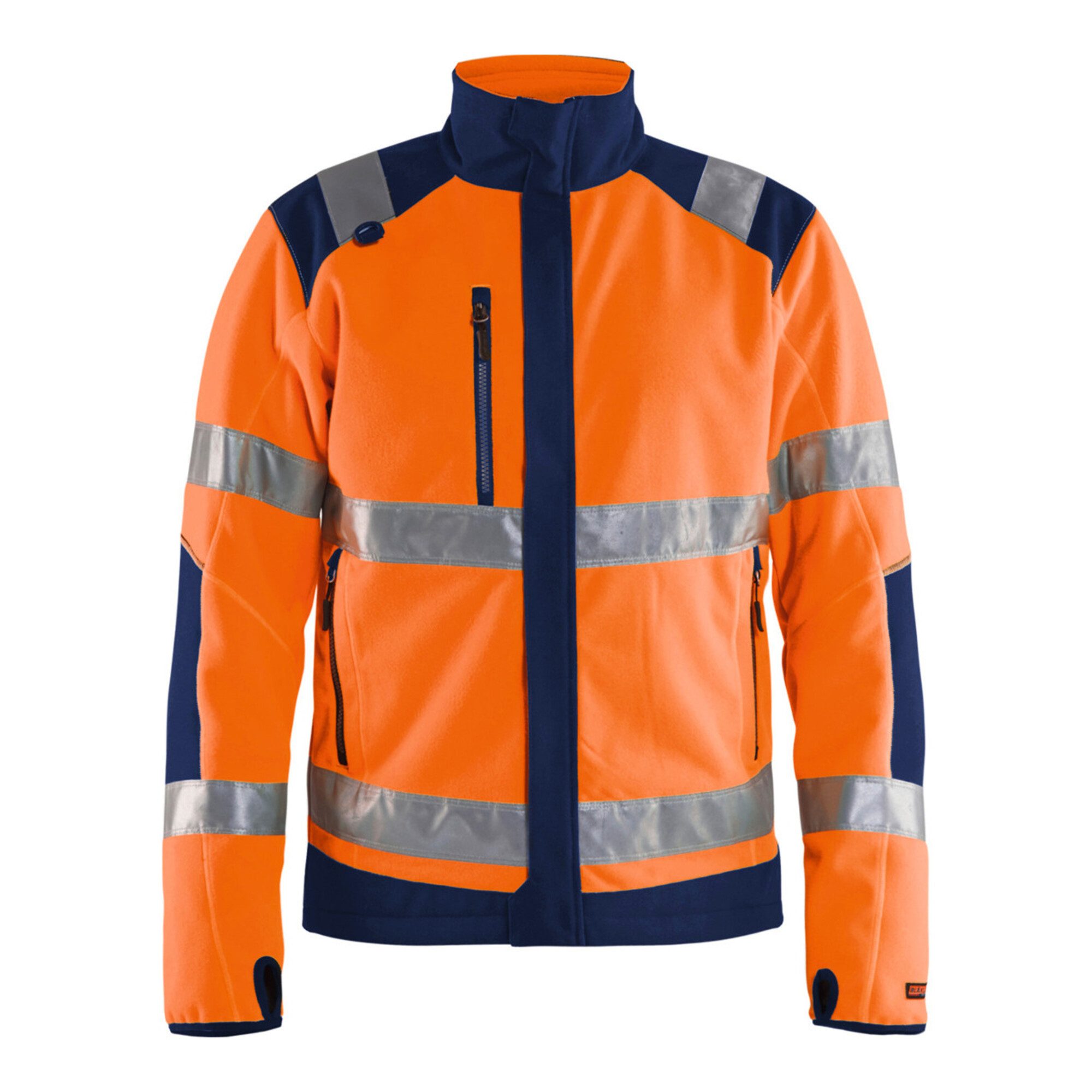 Blåkläder Warnweste Blakläder Warnschutz-Fleecejacke, orange / marineblau, Unisex-Größe: 2