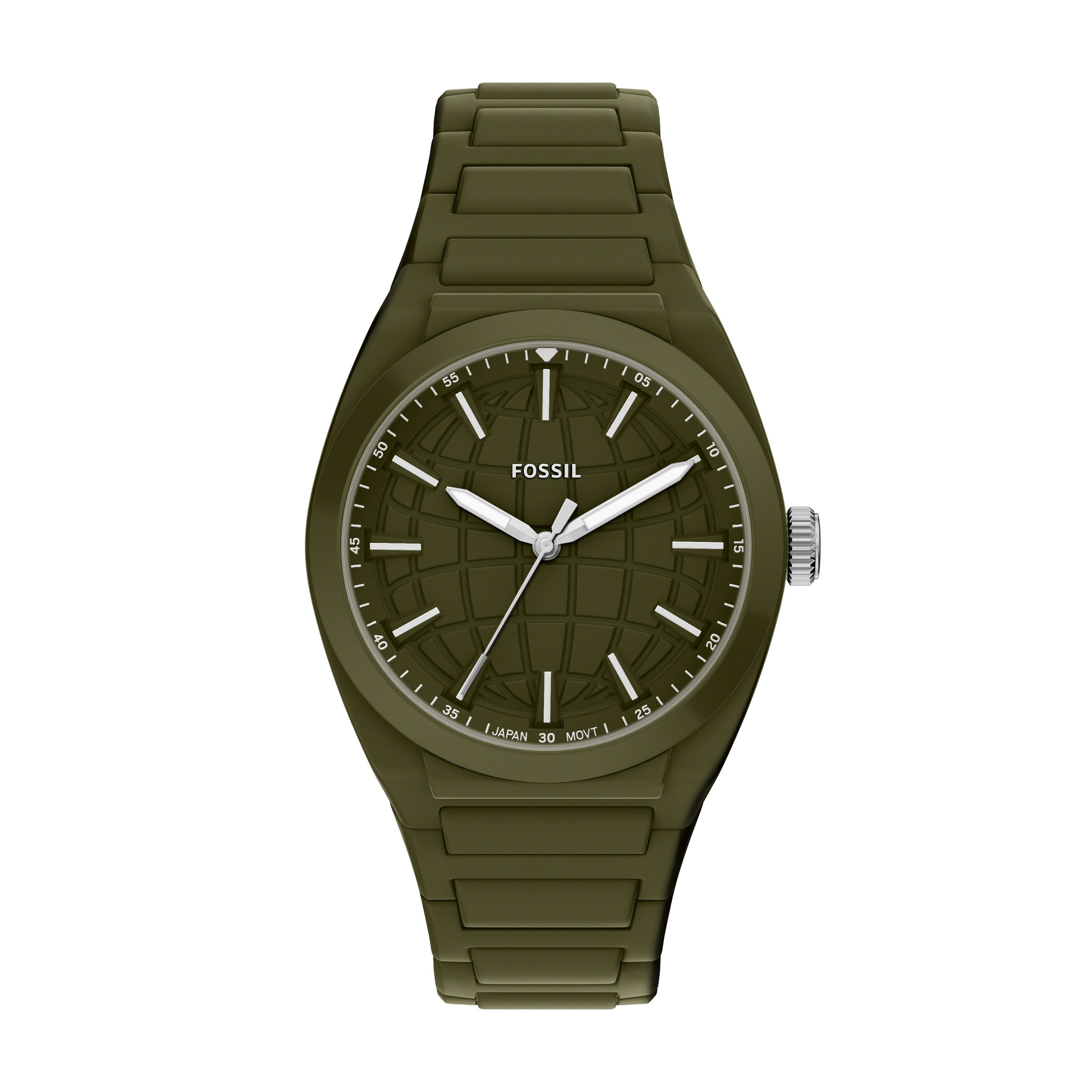 Fossil Quarzuhr Everett FS6178, Armbanduhr, Silikonarmband, analog