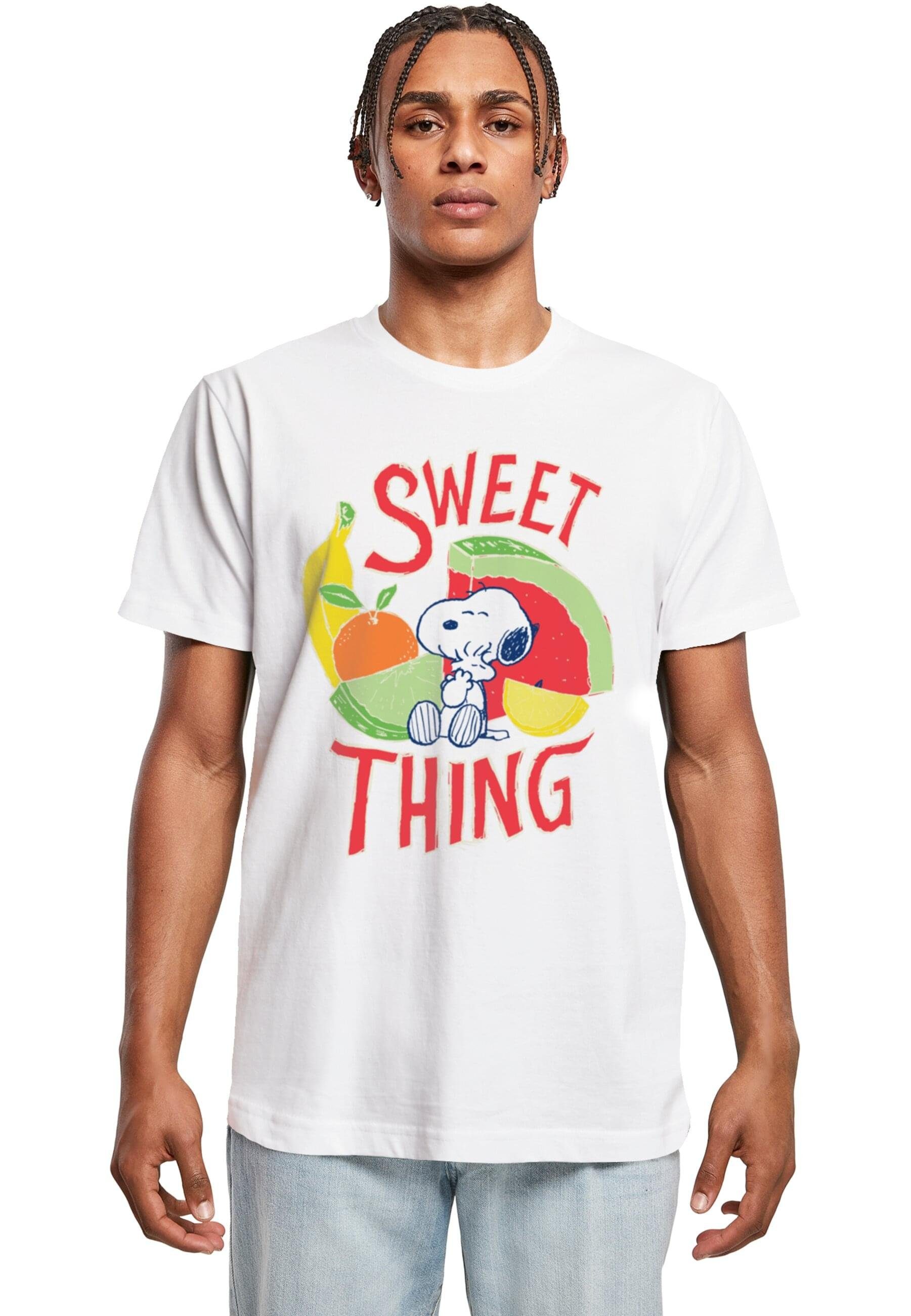 (1-tlg) Sweet Herren Round white Peanuts T-Shirt - Neck T-Shirt Merchcode thing