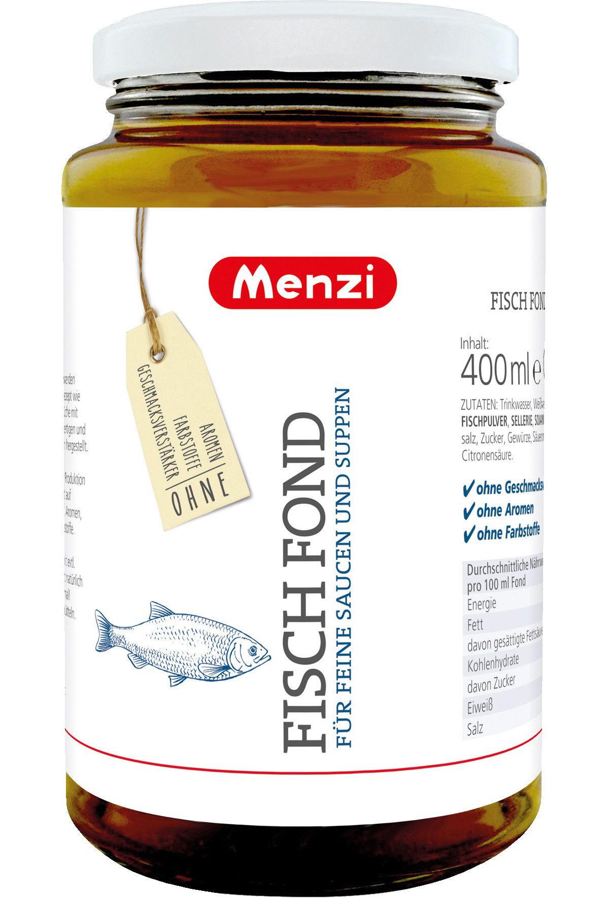 Menzi Fertiggericht, Menzi Fisch Fond Grundlage für raffinierte Fischgerichte 400ml