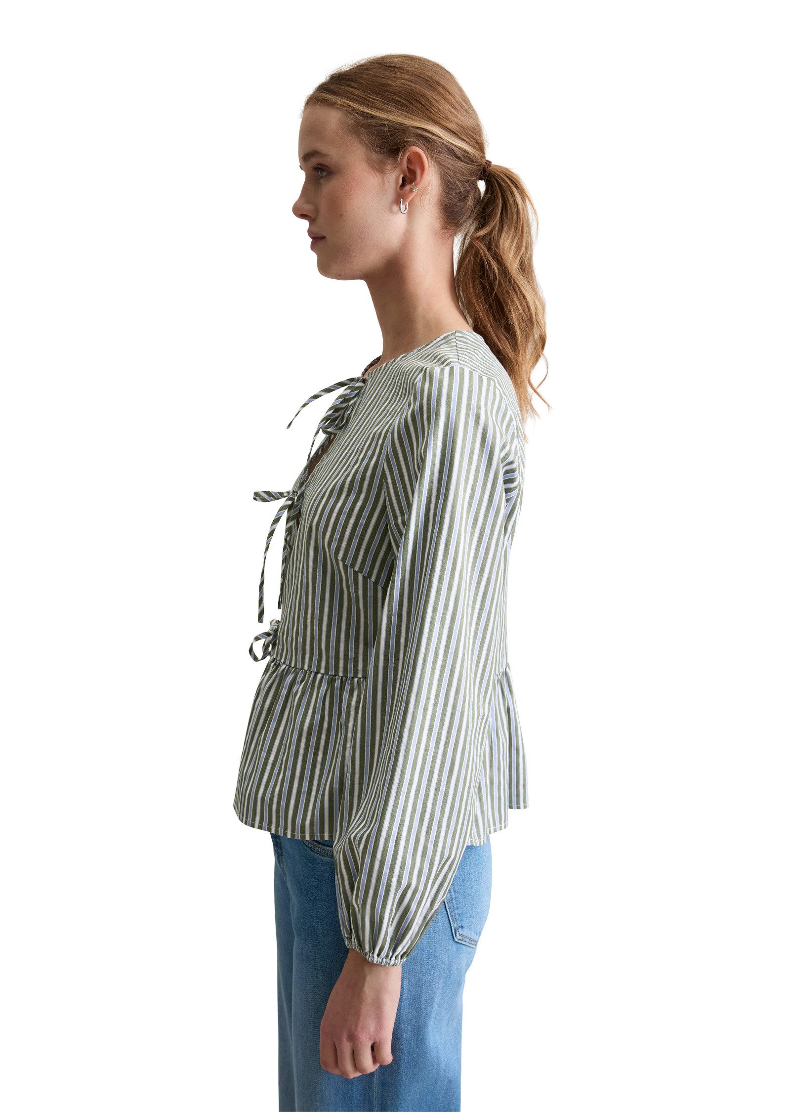 Marc O'Polo DENIM Langarmbluse aus Baumwoll-Dobby günstig online kaufen