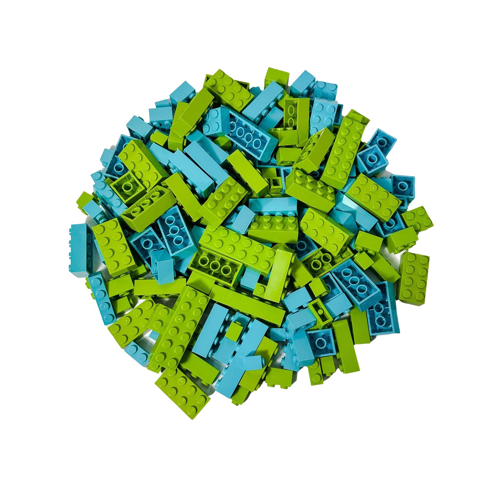 LEGO® Spielbausteine LEGO® Steine Hochsteine Limette und Azurblau Gemischt NEU! Menge 200x, (Creativ-Set, 200 St), Made in Europe