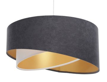 Kiom Pendelleuchte Henny P Velours darkgrey, white & gold Ø 45 cm, für wechselbare Leuchtmittel, Leuchtmittel nicht inklusive, Leuchtmittel abhängig