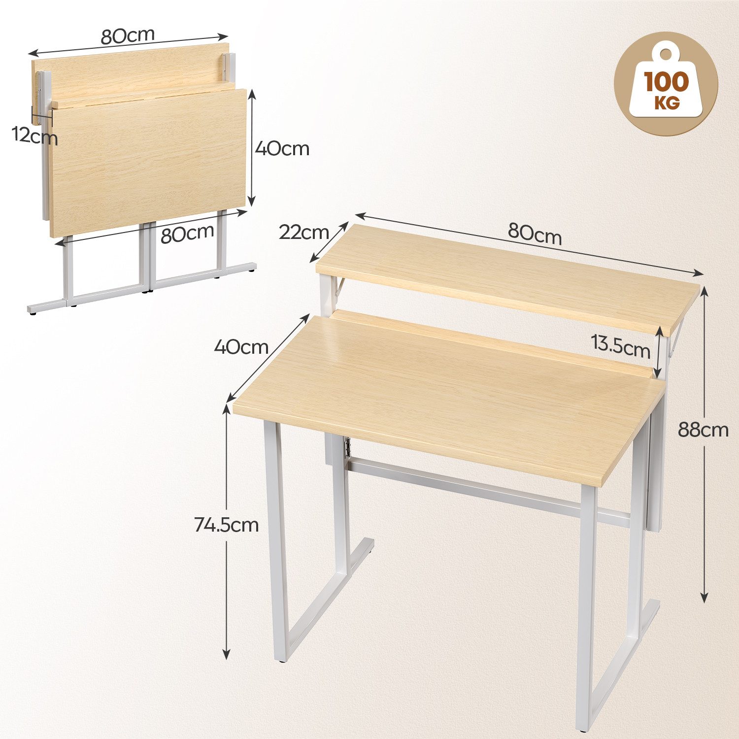 HOMALL Schreibtisch Klappbarer Schreibtisch mit Monitorhalterung Gaming-Sch günstig online kaufen