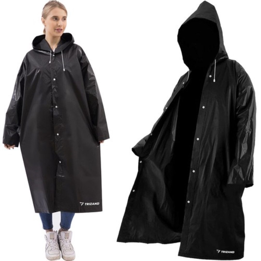 Trizand Regenjacke Fahrrad Regenmantel Regenponcho mit Kapuze Festival Camp günstig online kaufen