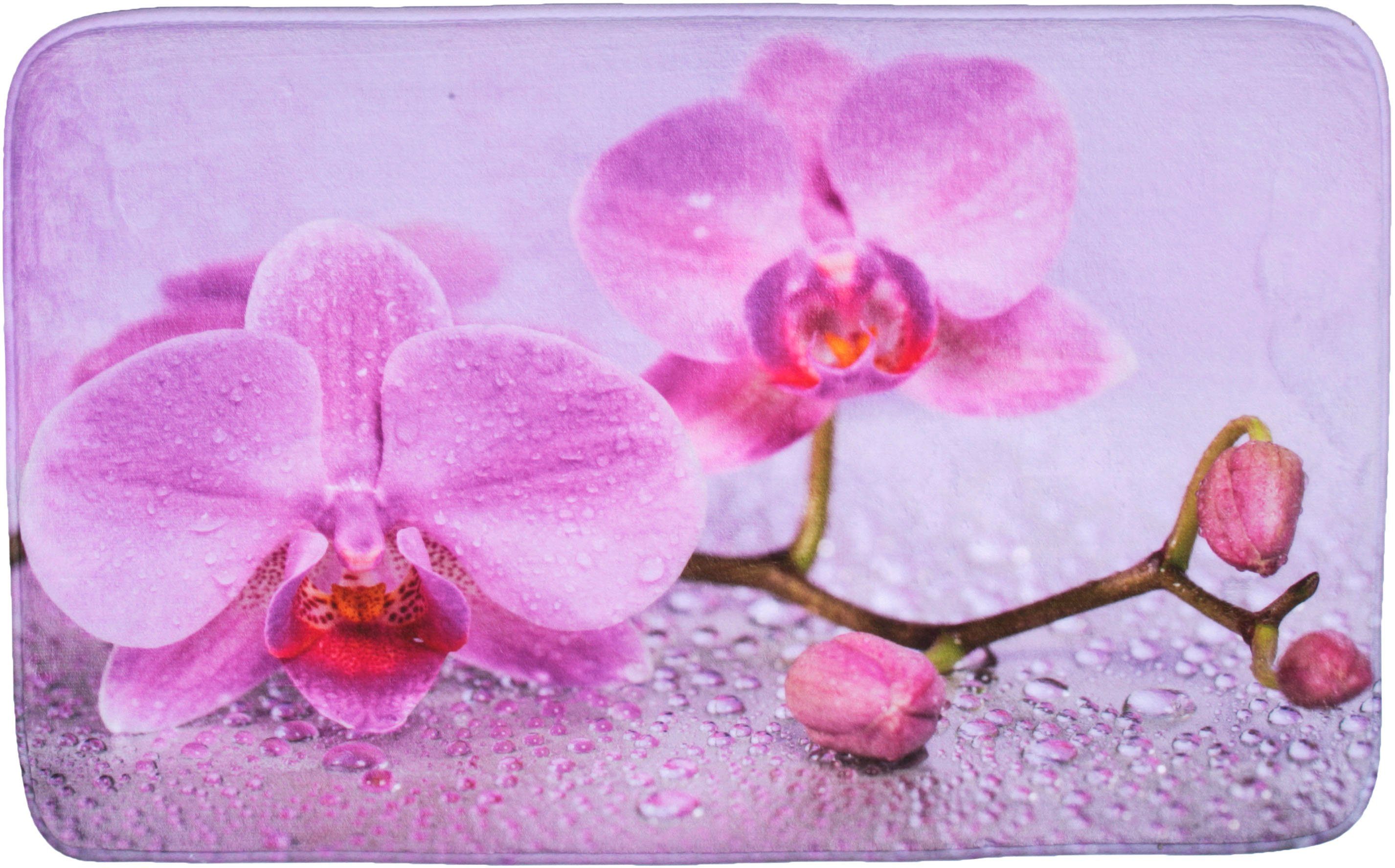 Sanilo Badematte Blooming, Höhe 15 mm, schnell trocknend, Polyester, rechteckig, Memory Schaum
