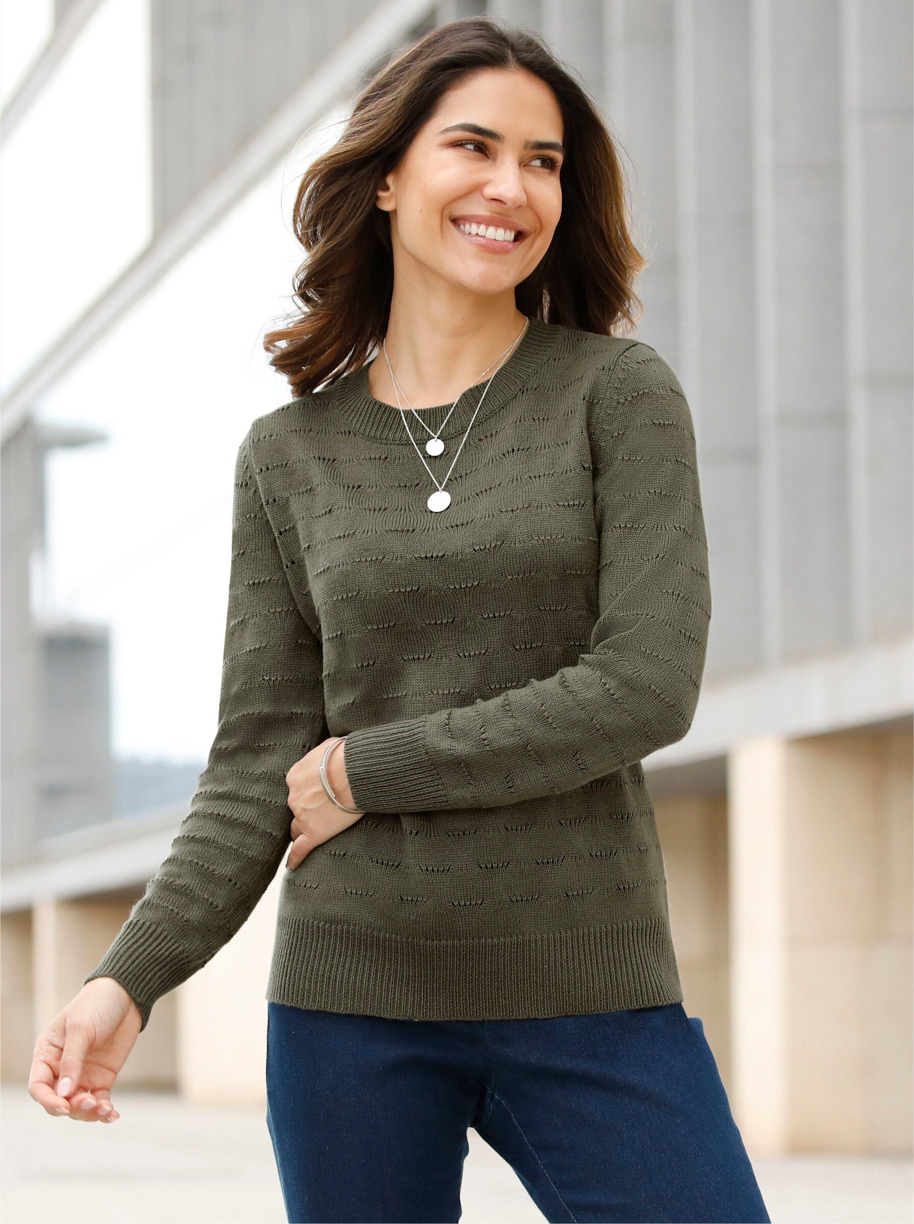 Sieh an! Strickpullover Ajourpullover .