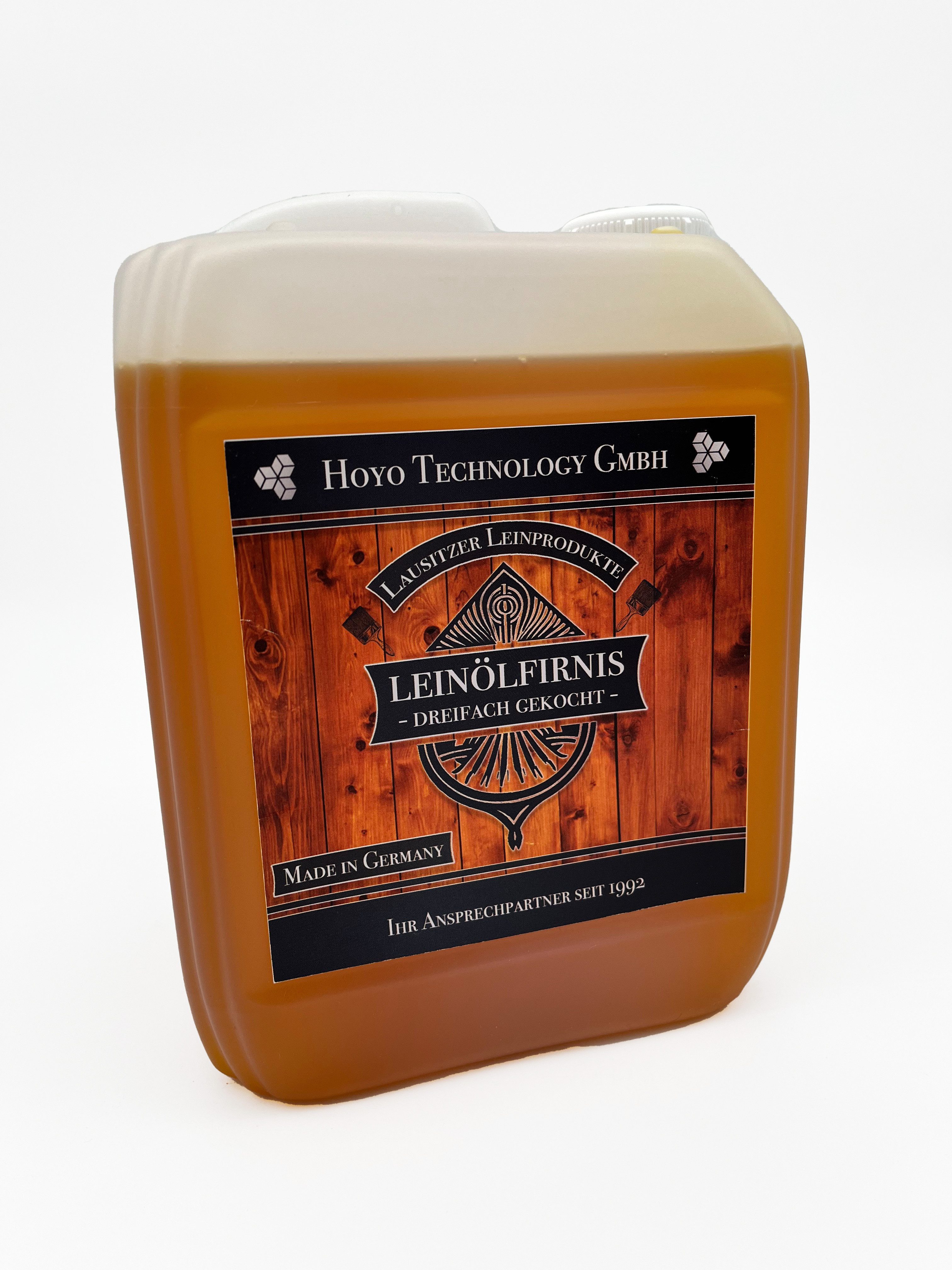 Hoyo Technology GmbH Leinölfirnis Leinölfirnis 0,25-10 Liter - Holzpflege, Holzöl, Holzschutz, Lebensmittelecht, Umweltfreundlich, Naturprodukt