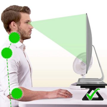 Duronic Monitorständer, (DM06-2 Monitorständer, 82 x 30 cm Fläche, Bis 10 kg, 16 cm Höhe, Ergonomischer Bildschirmständer Schreibtisch, Schreibtischaufsatz Monitor und Laptop, Bildschirmerhöhung LCD LED OLED TV)