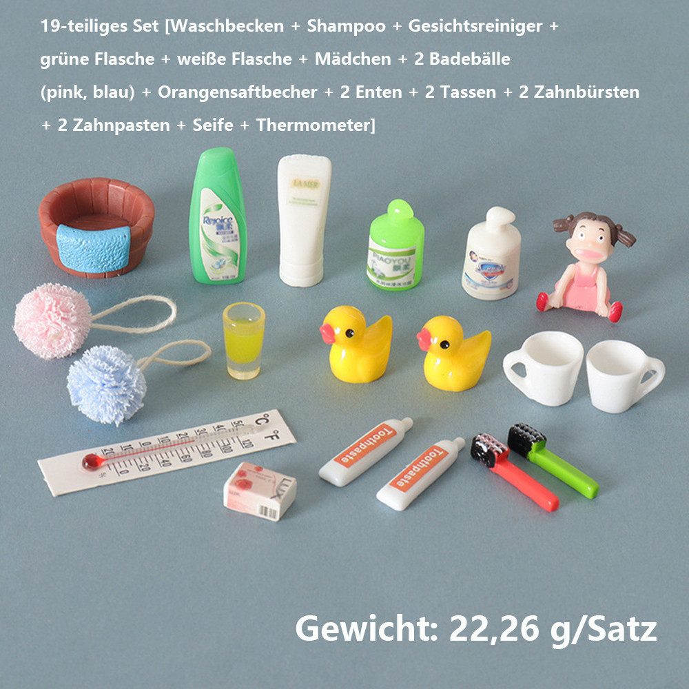 CLTYQ Puppenhausmöbel 19 Stück Miniatur Wichtelzubehör günstig online kaufen