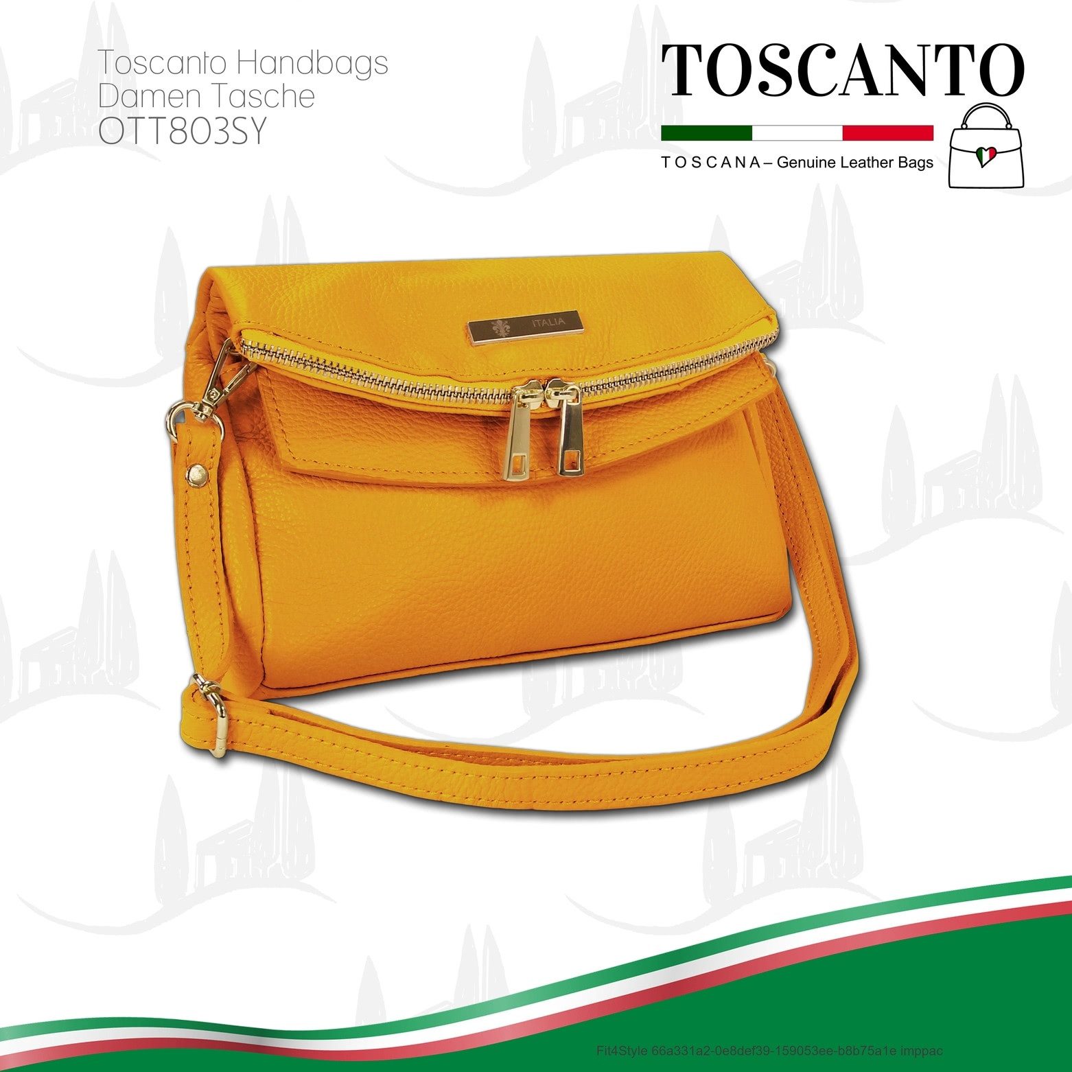 Toscanto Clutch Toscanto Damen Schultertasche Clutch (Clutch, Clutch), Damen Tasche Echtes Leder gelb, Made-In Italy