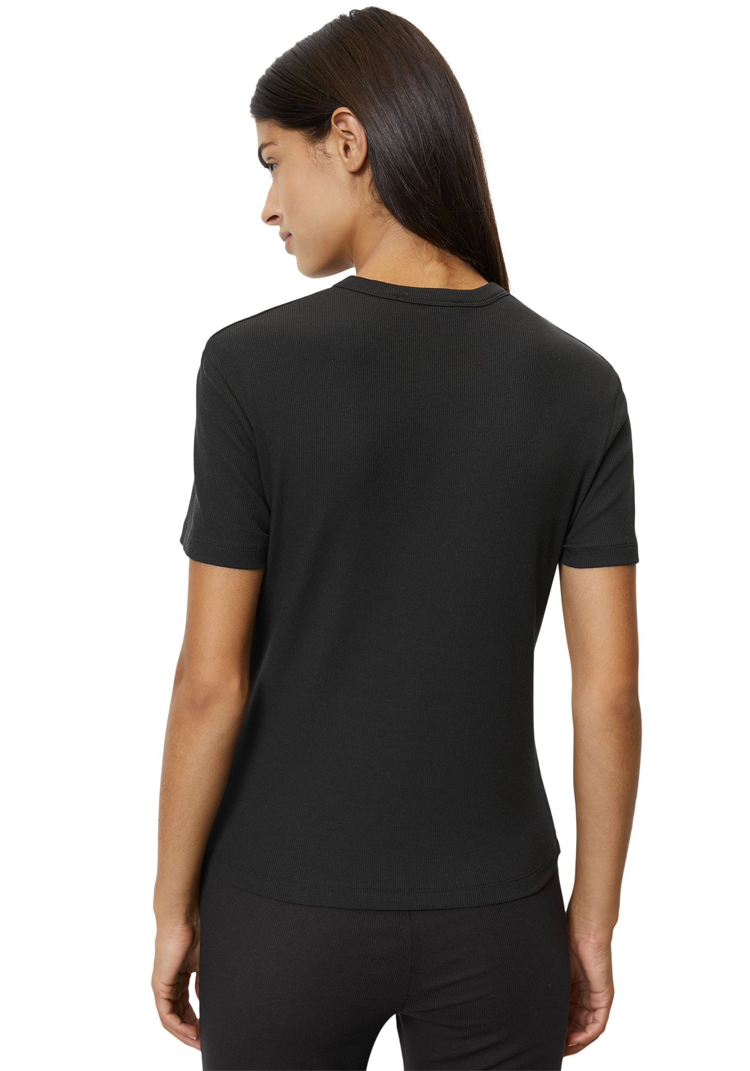 Marc O'Polo Kurzarmshirt Modern Move mit gerippter Struktur