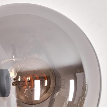 hofstein Stehlampe Stehlampe aus Metall/Glas in Schwarz/Rauchfarben/Bernstein, ohne Leuchtmittel, Leuchte mit Glasschirmen (15cm),Schalter, 5 x E14, ohne Leuchtmittel