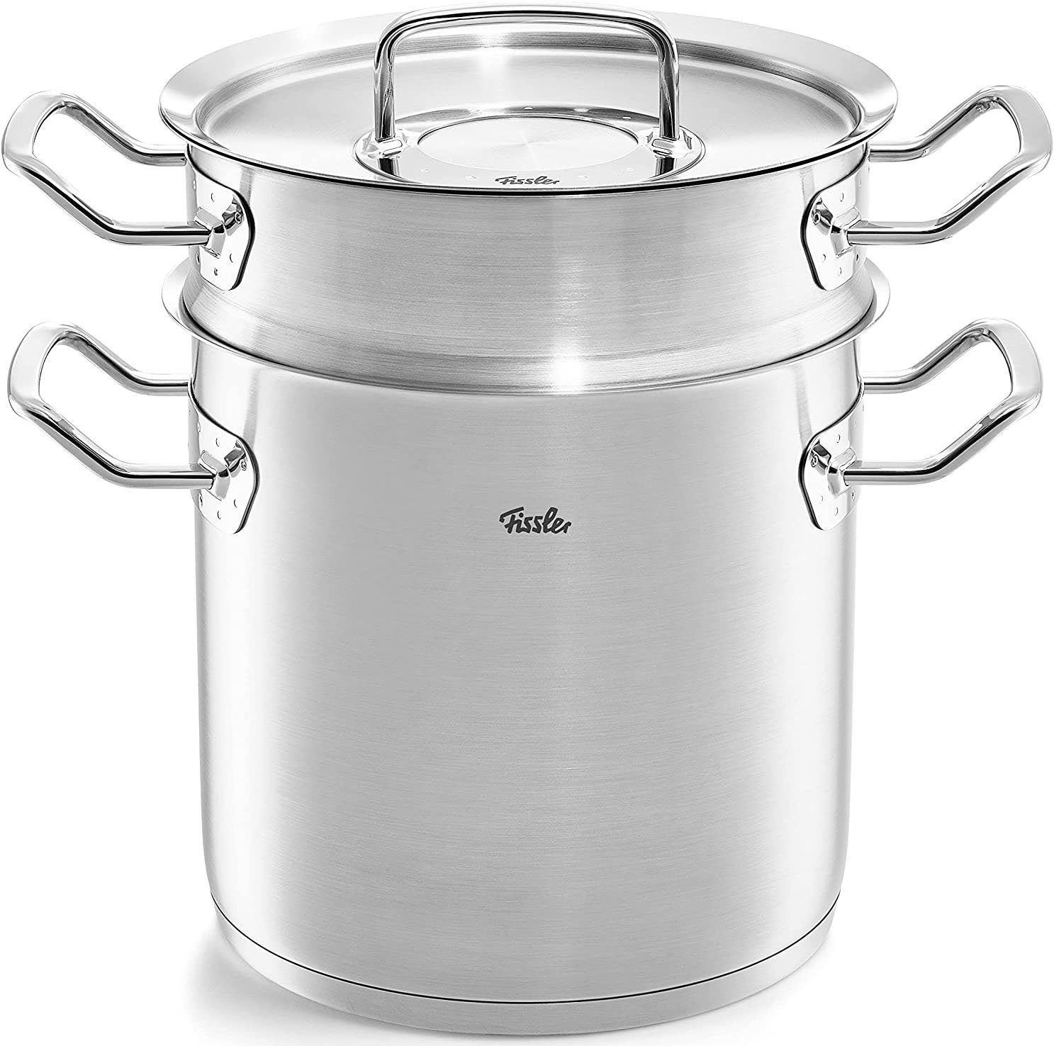Fissler Kochtopf ORIGINAL-PROFI COLLECTION®, Edelstahl 18/10 (3-tlg), mit breitem Schüttrand, Kaltmetallgriffen. Made in Germany